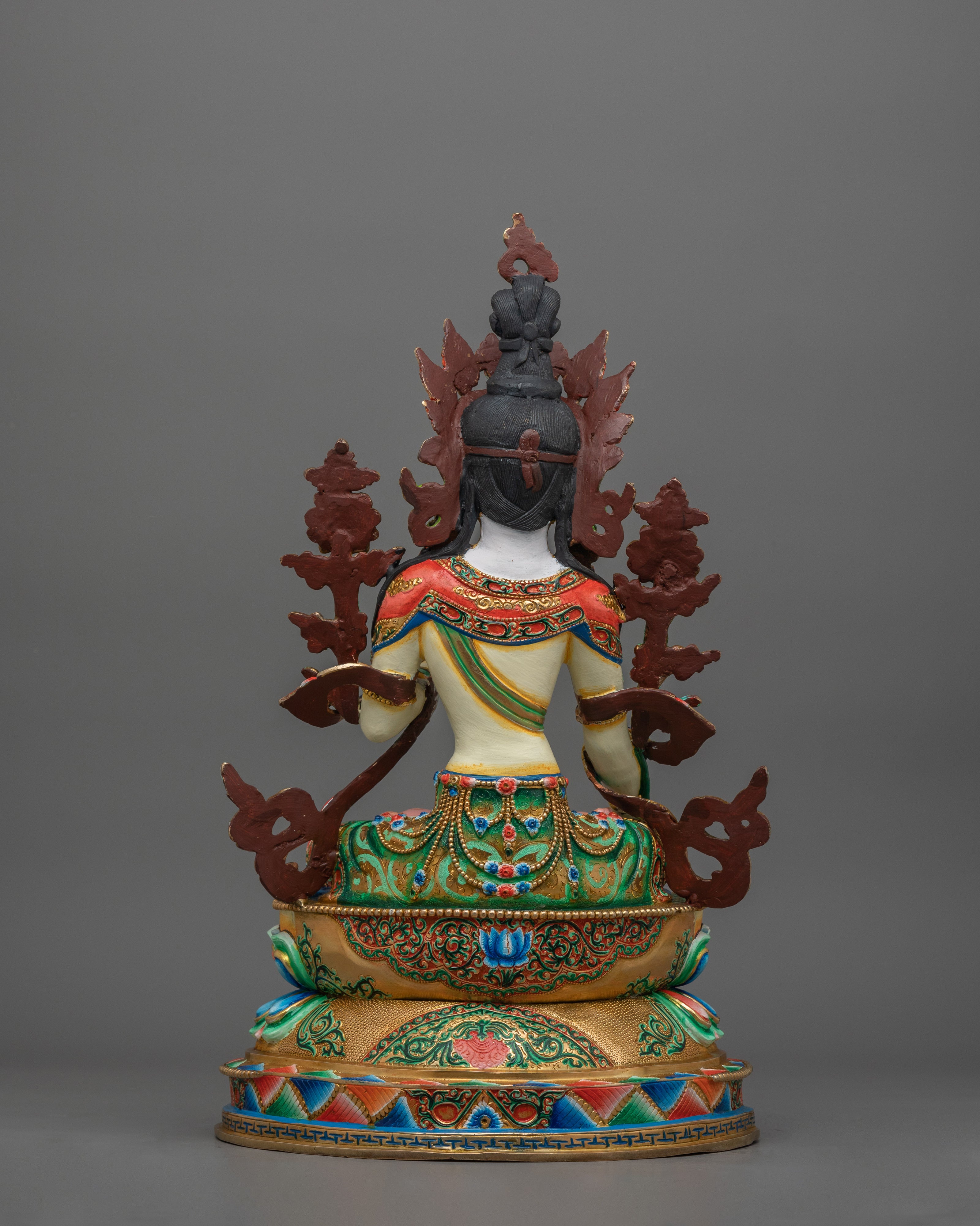 Tibetan Figurine of Seven Eyes Deity White Tara | Goddess of Healing and Protection