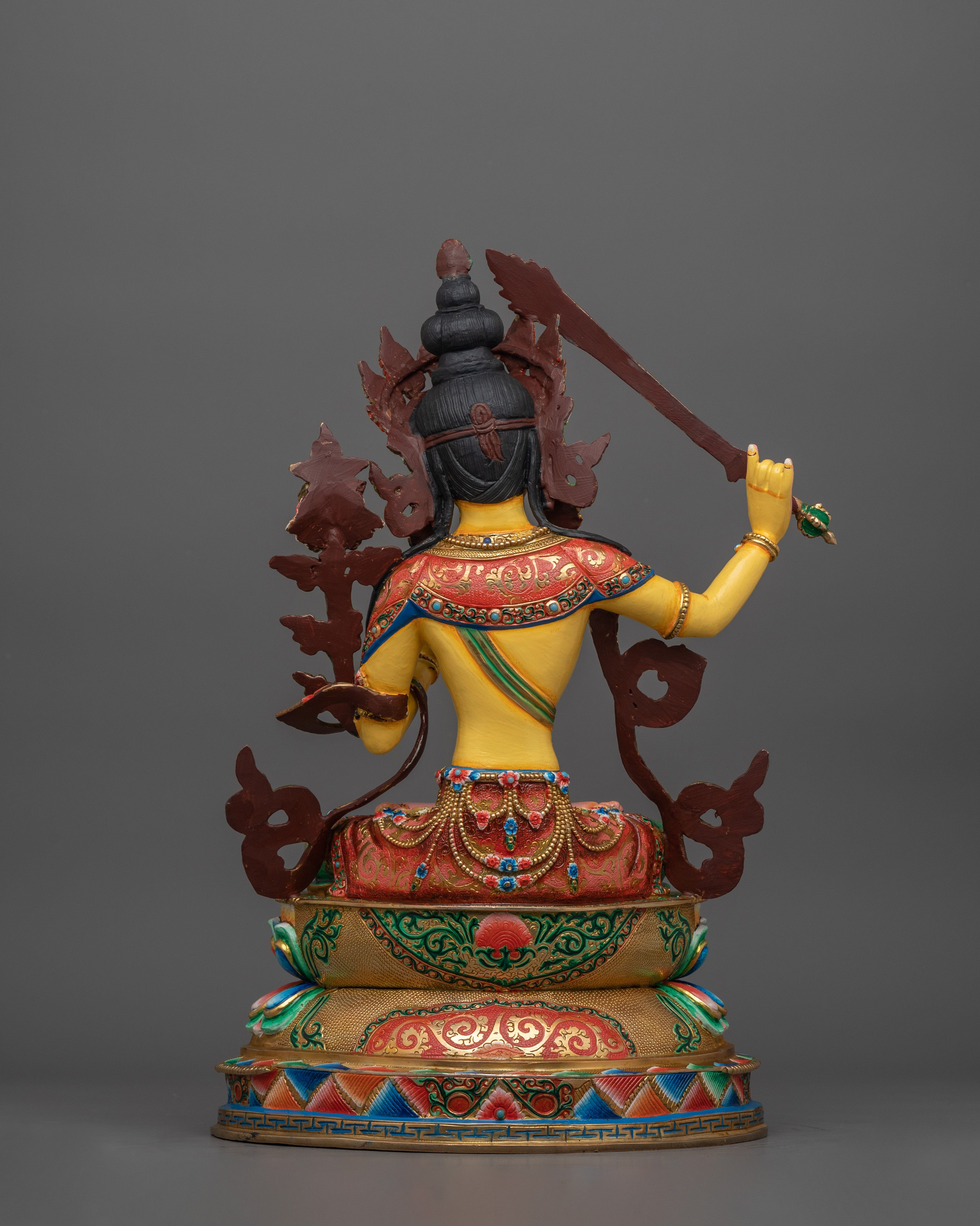 Tibetan Manjushri with Book and Sword Statue | Bodhisattva of Wisdom and Knowledge