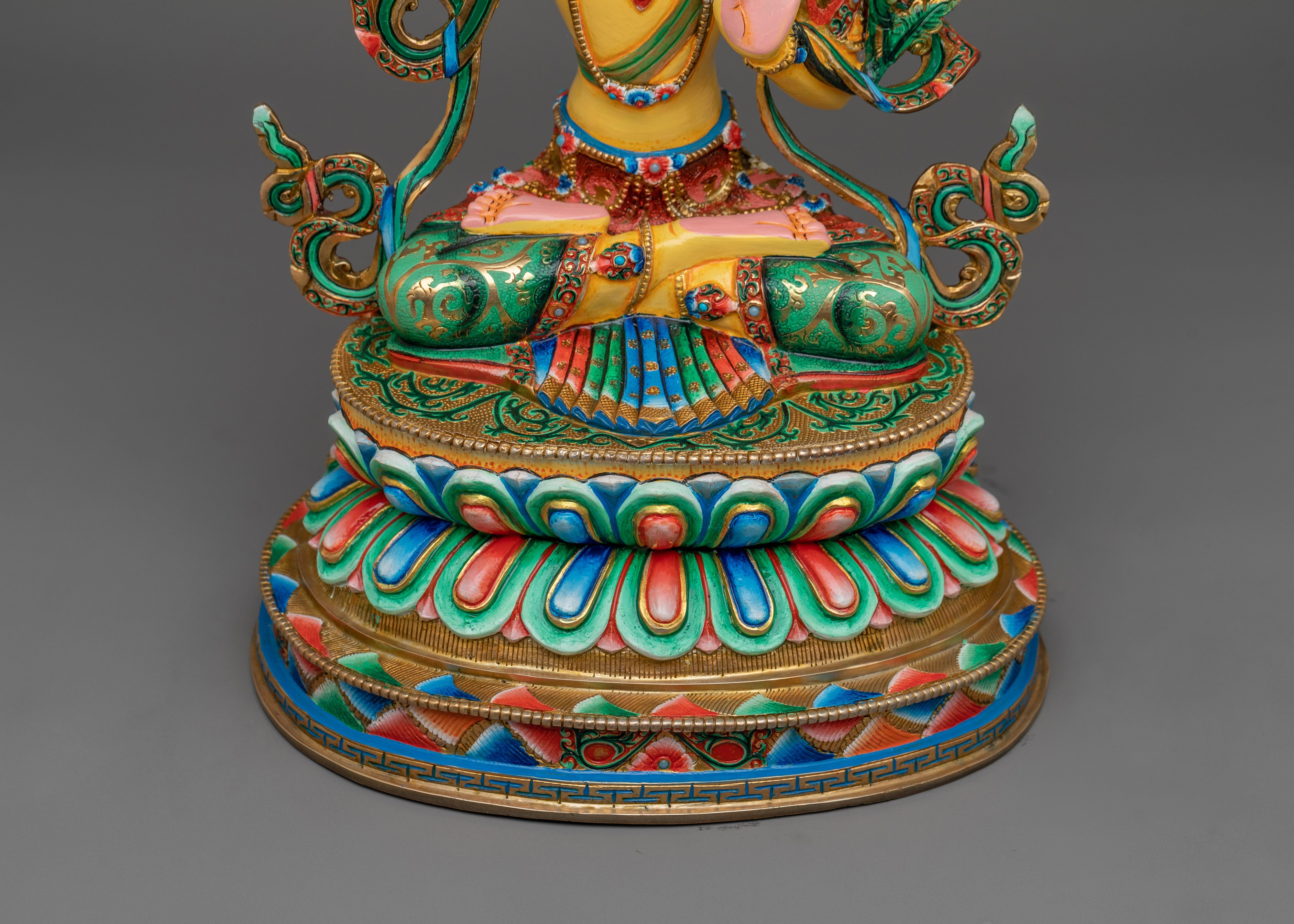 Tibetan Manjushri with Book and Sword Statue | Bodhisattva of Wisdom and Knowledge