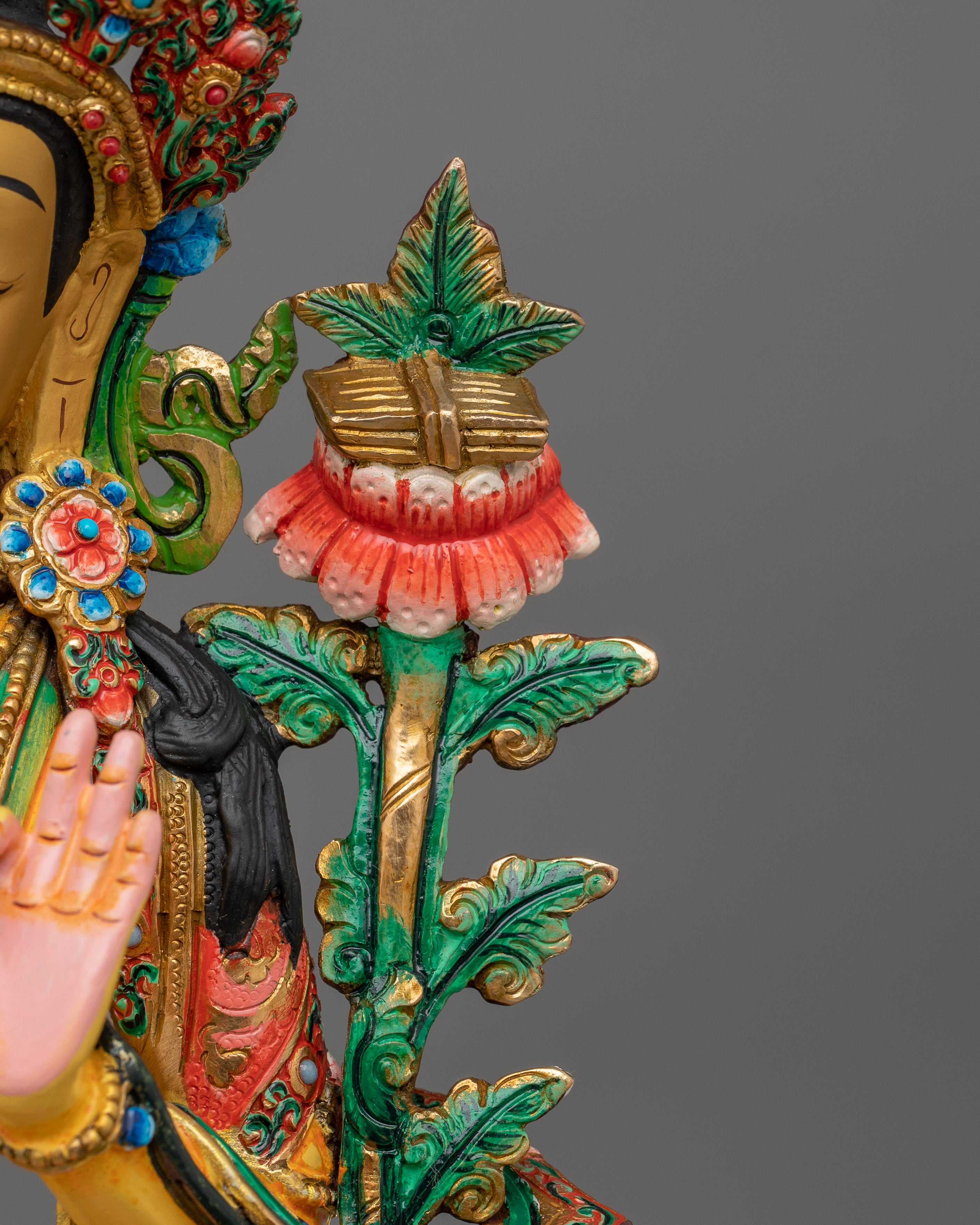 Tibetan Manjushri with Book and Sword Statue | Bodhisattva of Wisdom and Knowledge