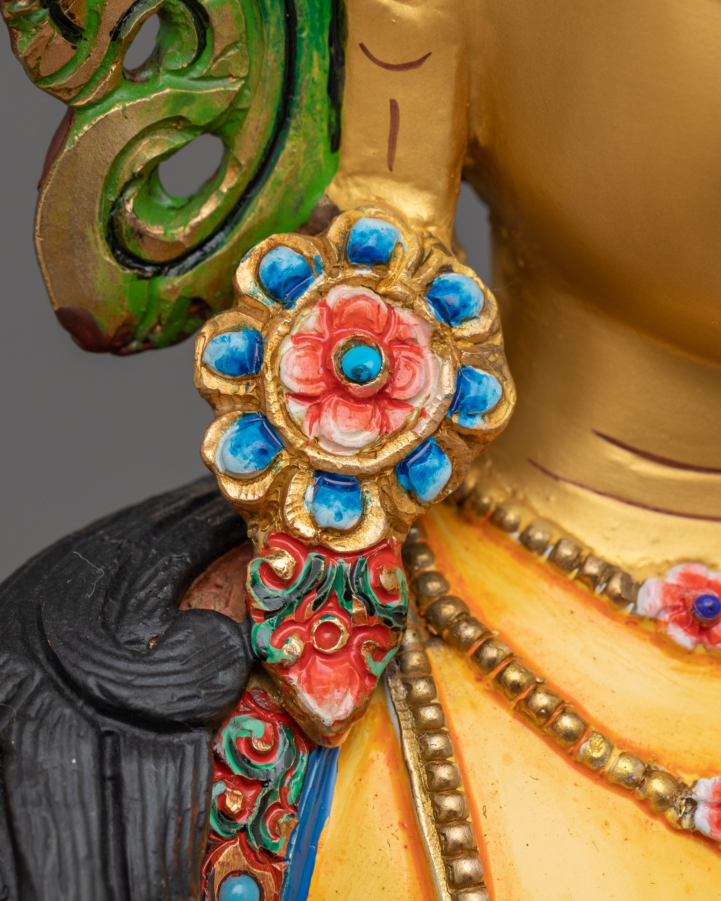 Tibetan Manjushri with Book and Sword Statue | Bodhisattva of Wisdom and Knowledge