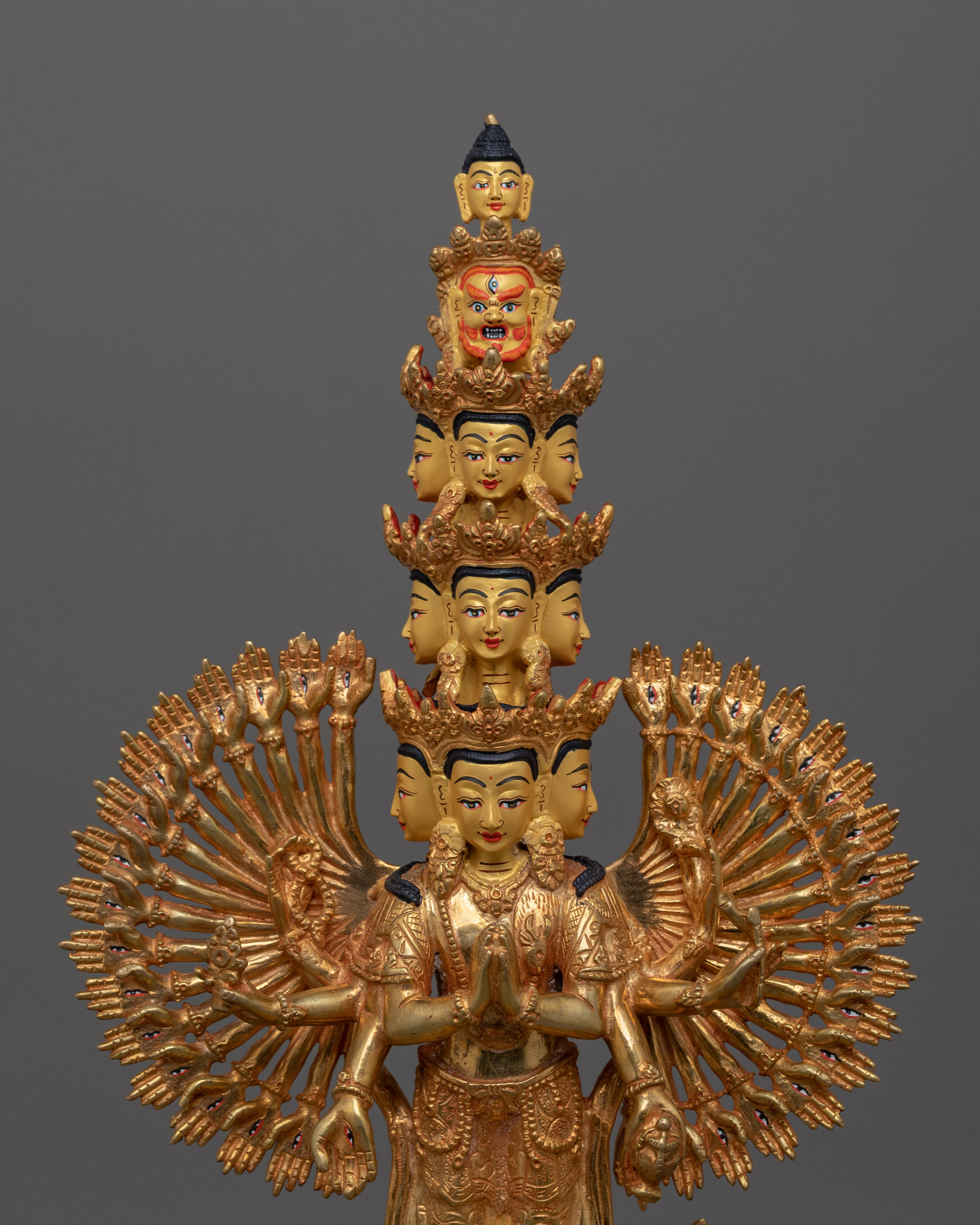 Handmade Figurine of 1000-Armed Chenrezig | The Bodhisattva of Compassion