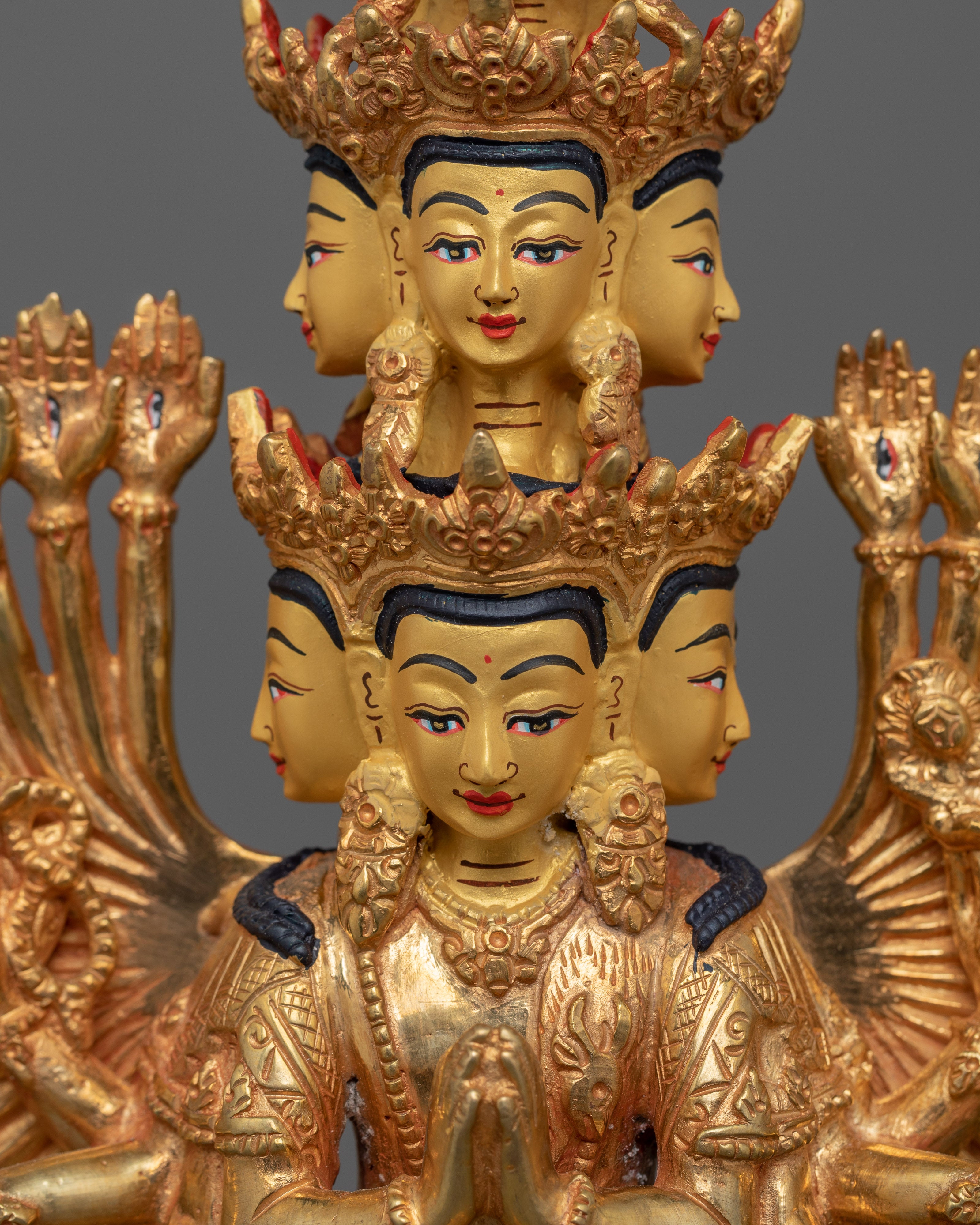 Handmade Figurine of 1000-Armed Chenrezig | The Bodhisattva of Compassion