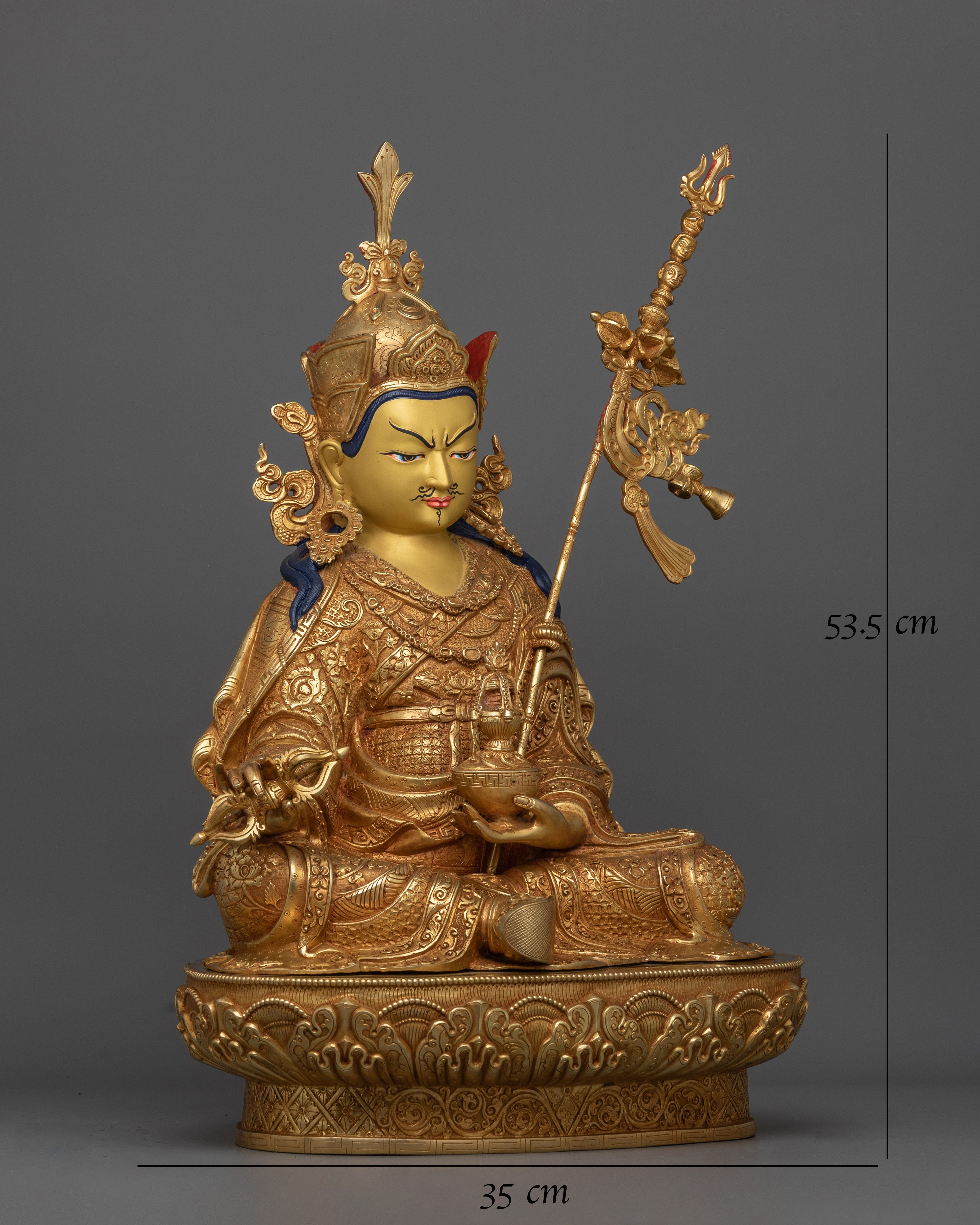 Enlightened Padmasambhava Sculpture | The Lotus-Born Tantric Master