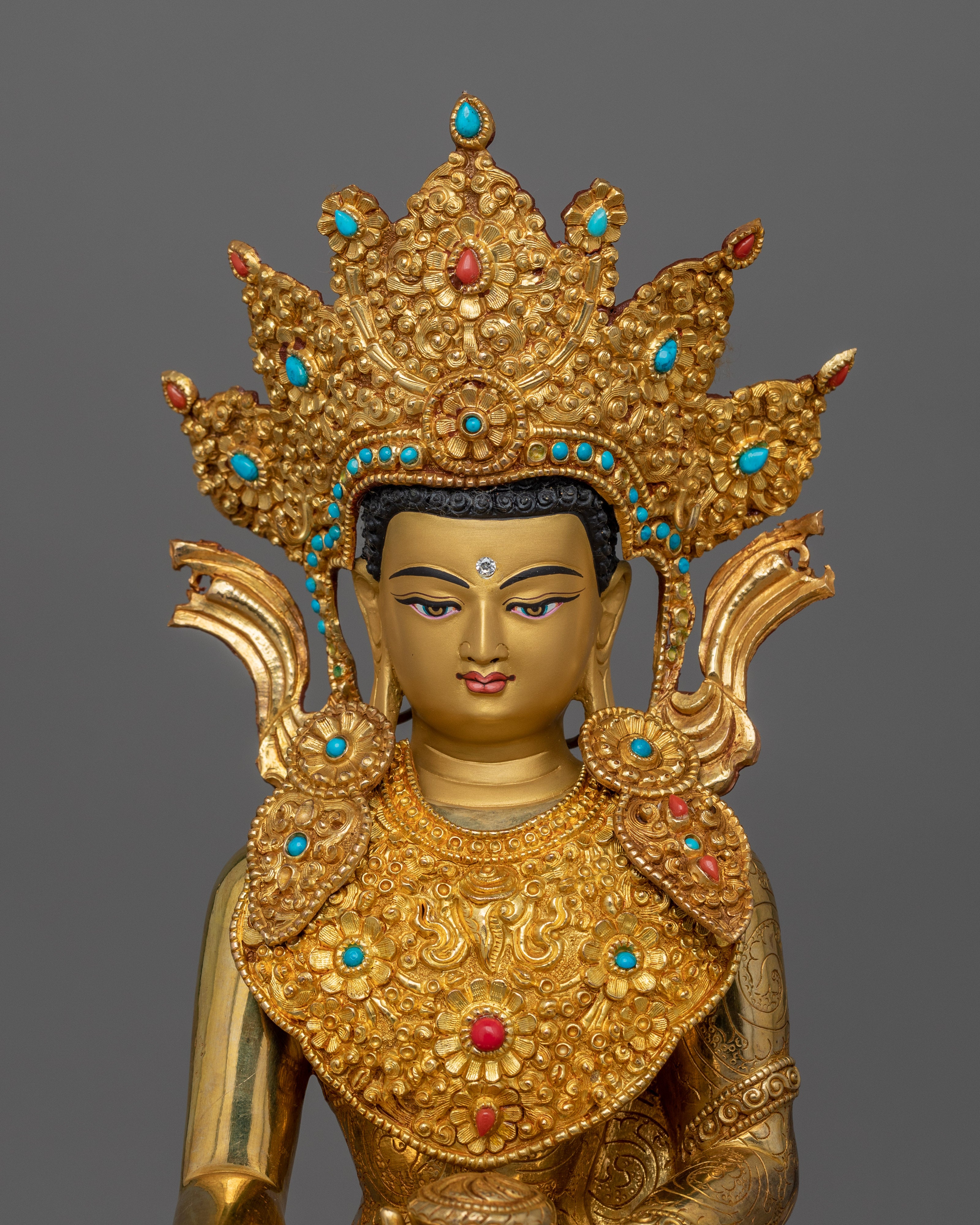 Himalayan Siddhartha Gautama with Crown Sculpture | The Buddha of Enlightenment