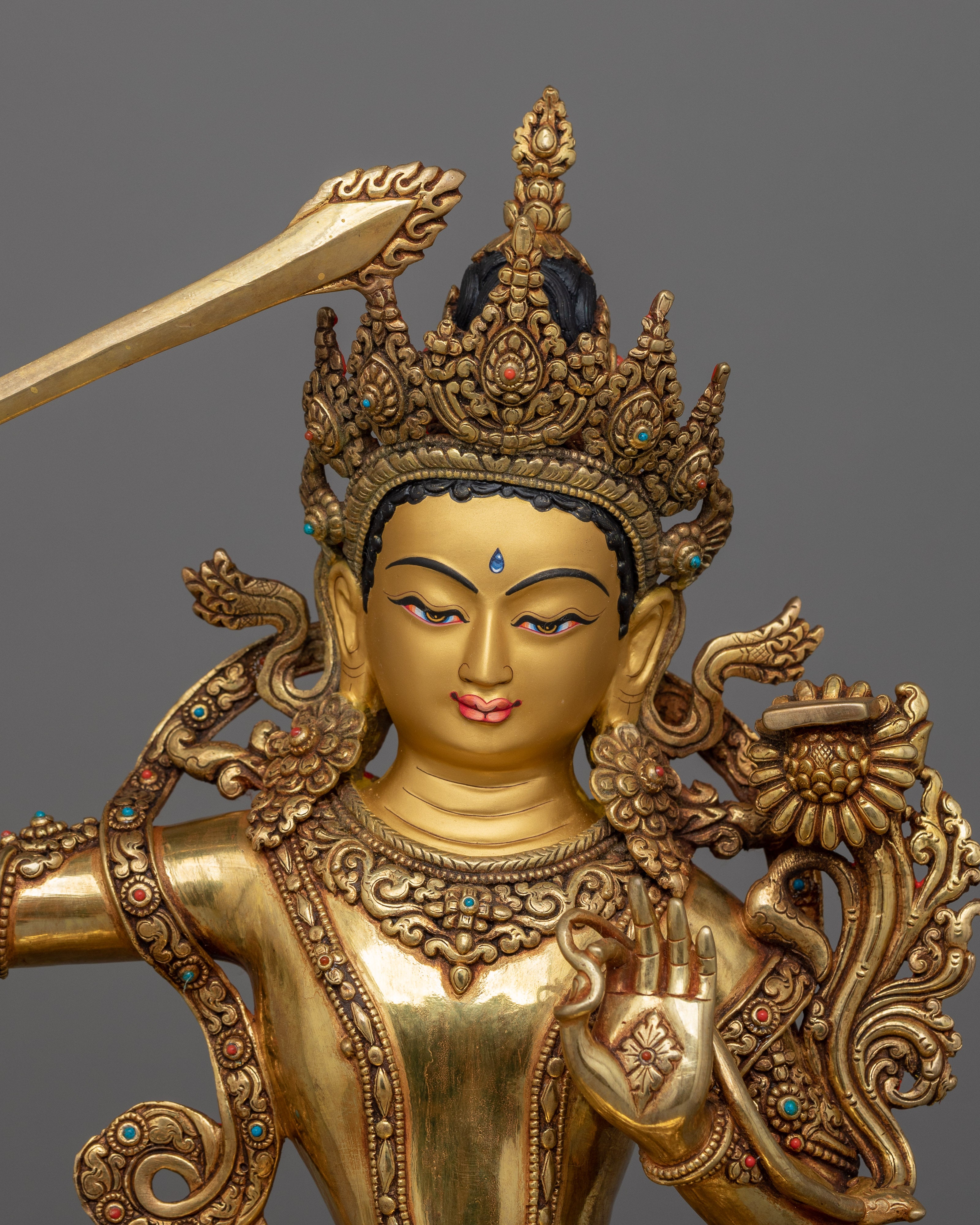 Tibetan Deity Manjughosa Sculpture | God of Wisdom, Knowledge and Enlightenment