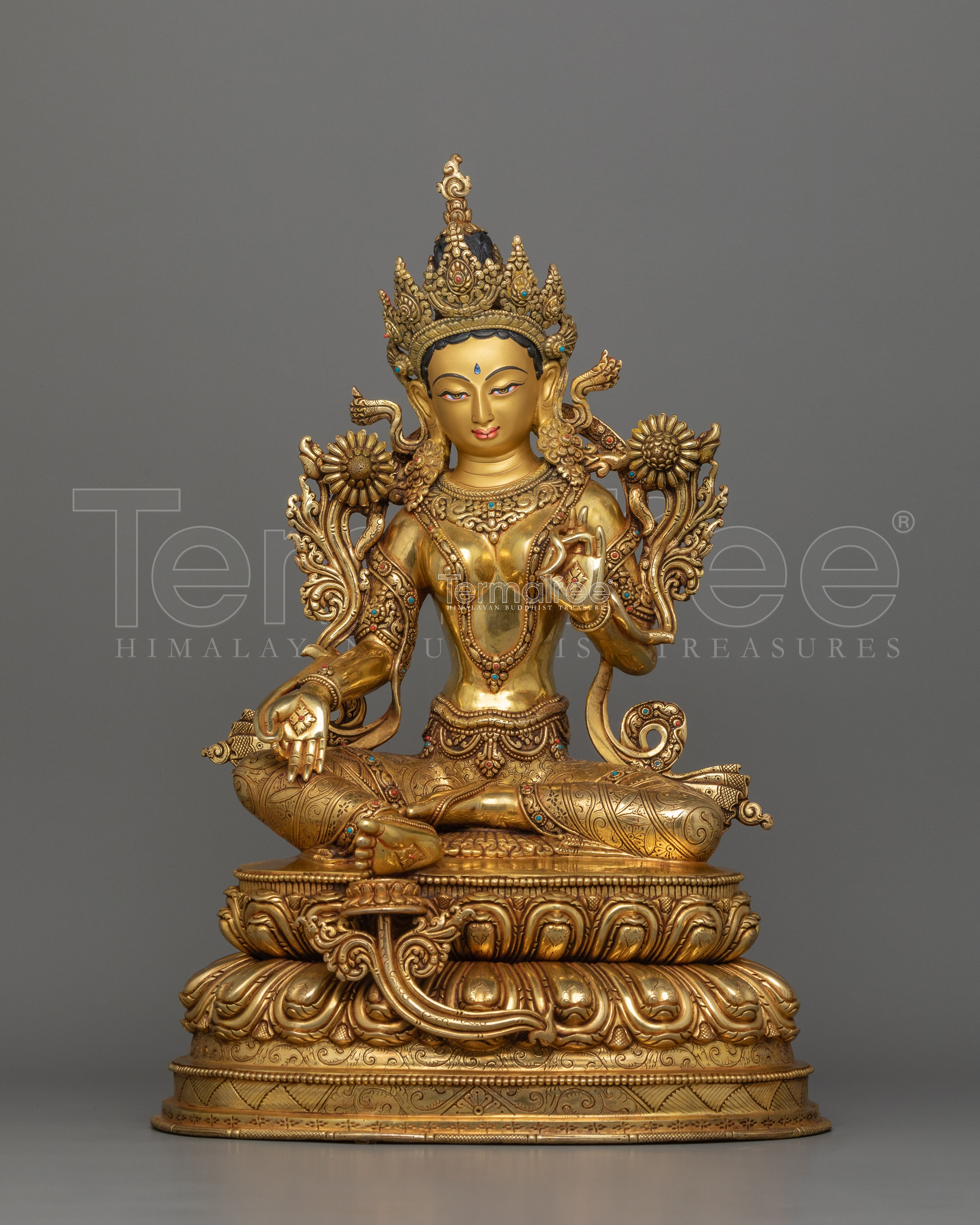 Green Tara Himalayan Statue | Himalayan Spiritual Artwork