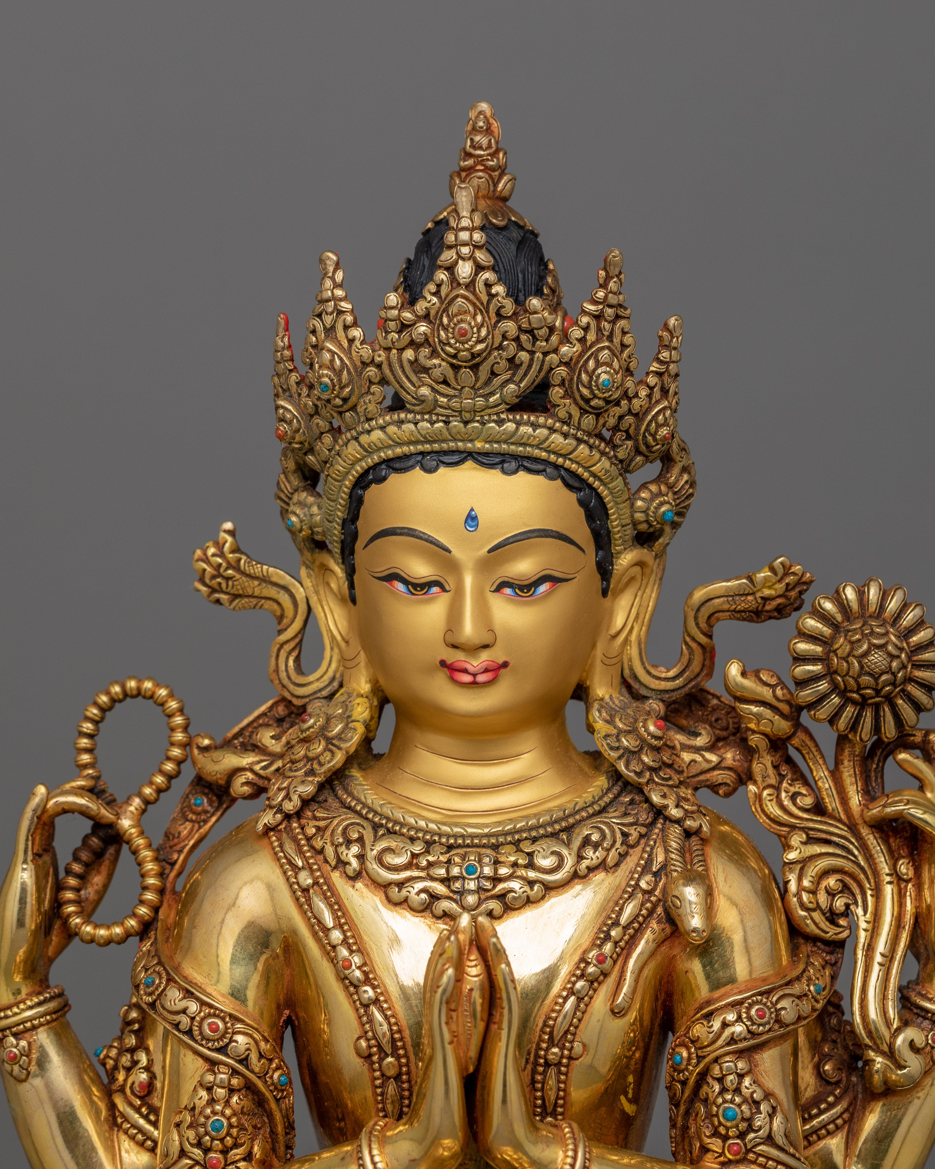 Handmade Figurine of Chenrezig | Bodhisattva of Compassion and Spiritual Protection