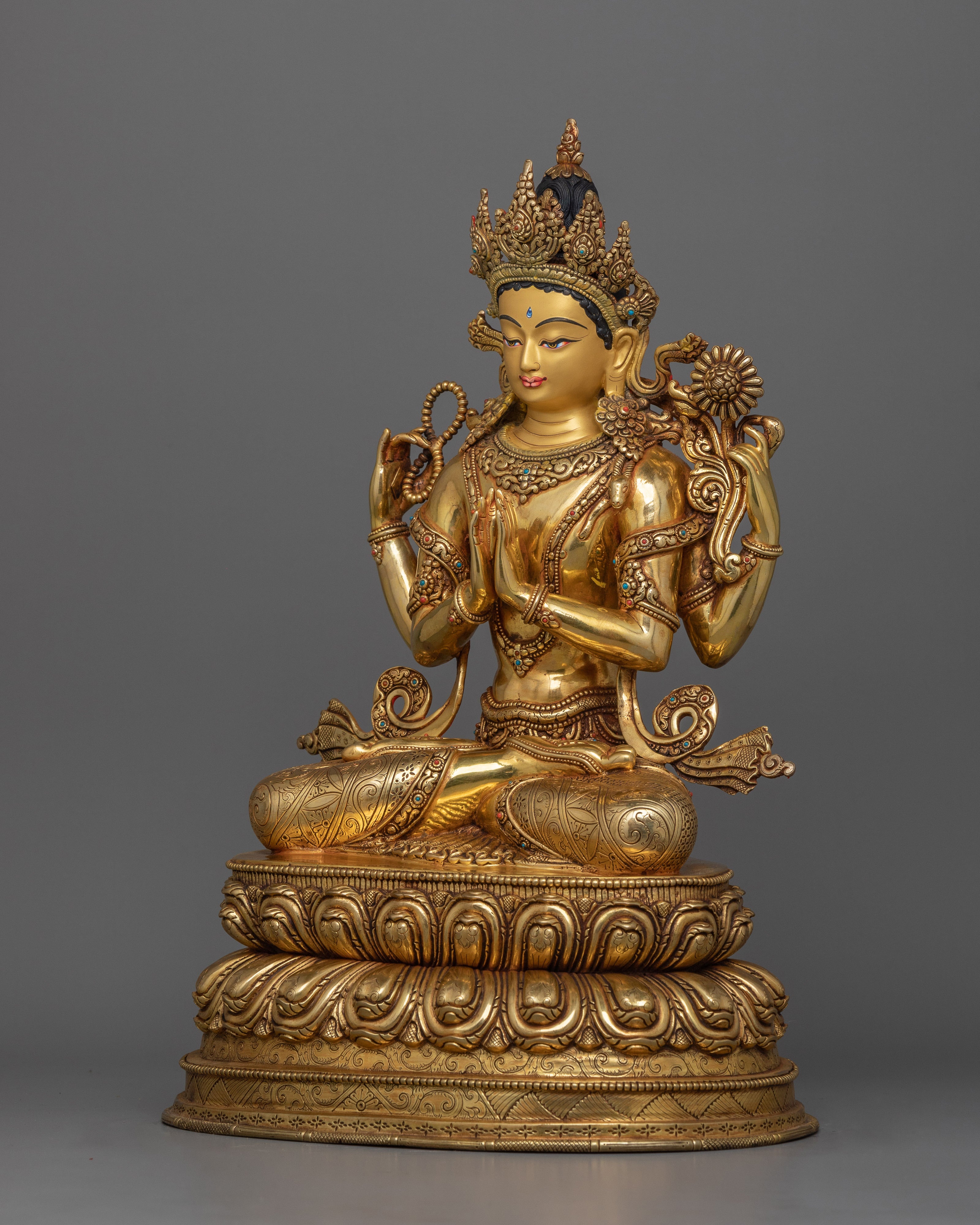 Handmade Figurine of Chenrezig | Bodhisattva of Compassion and Spiritual Protection