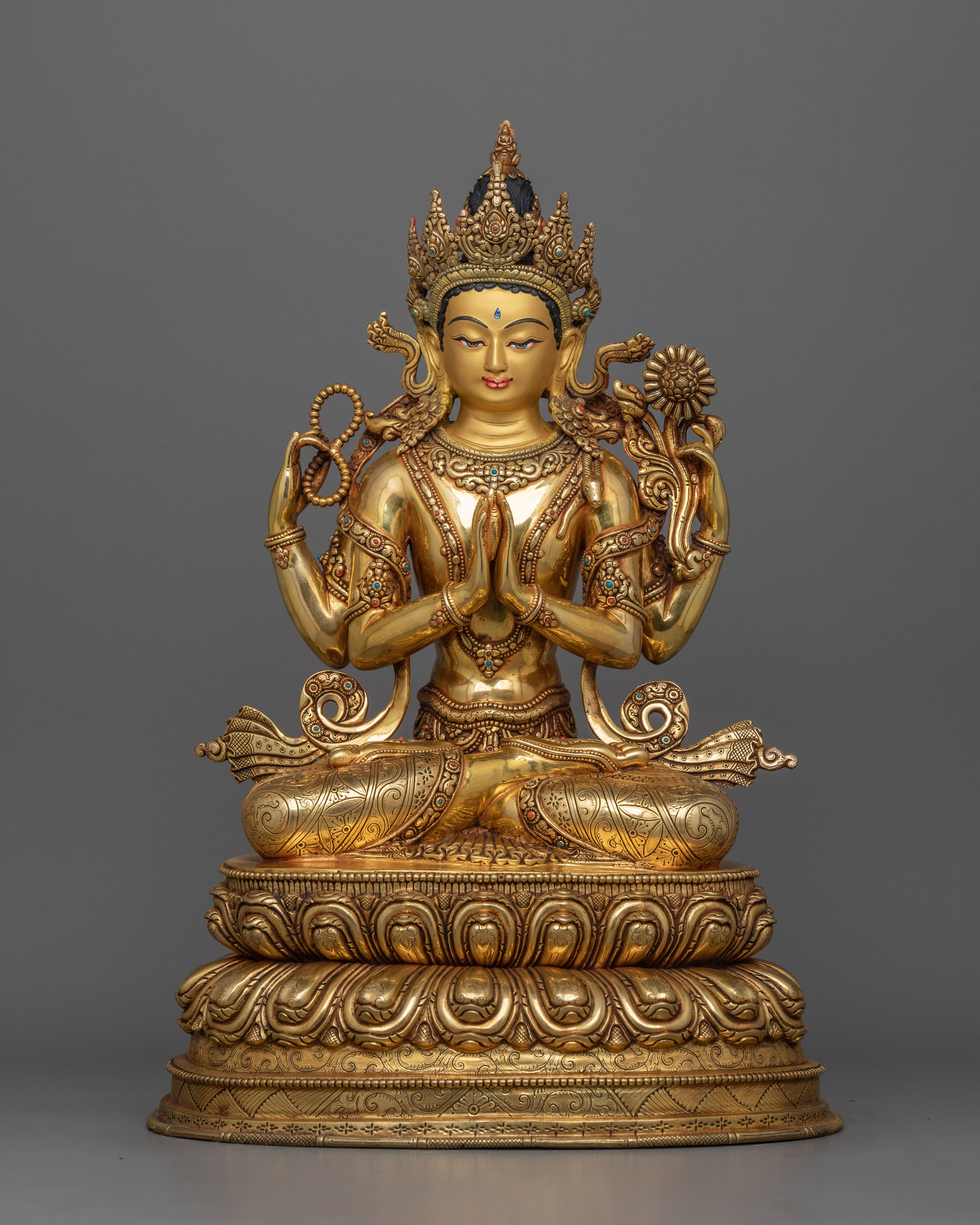 Beautiful Five Bodhisattva Set Statue | Historical Five Buddha at one Frame