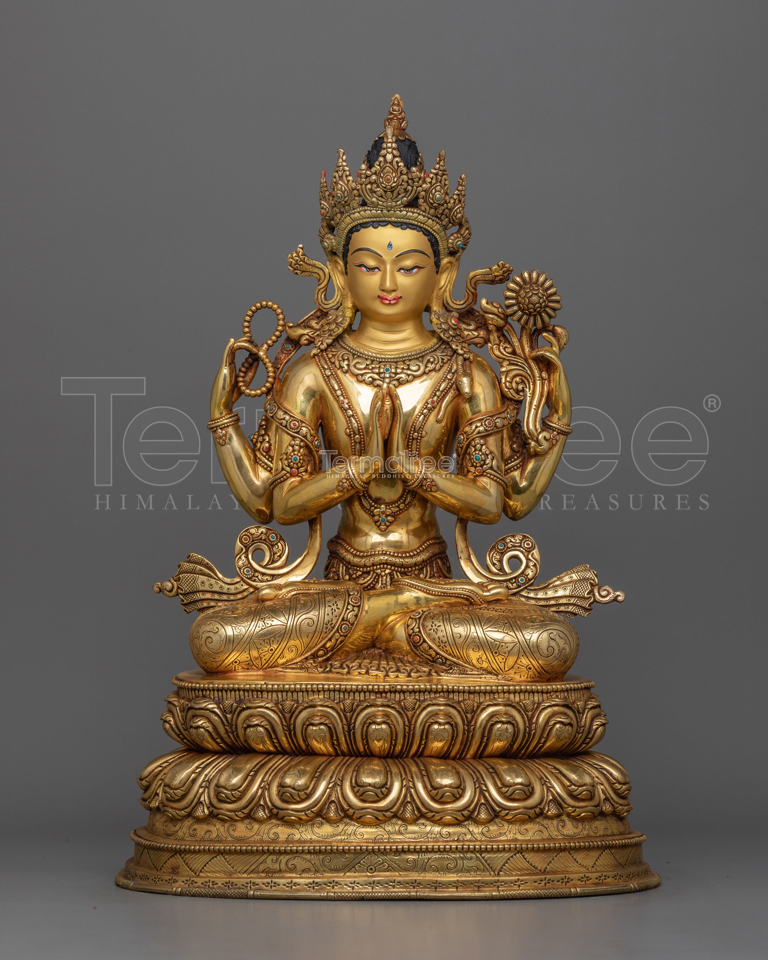 Handmade Figurine of Chenrezig | Bodhisattva of Compassion and Spiritual Protection