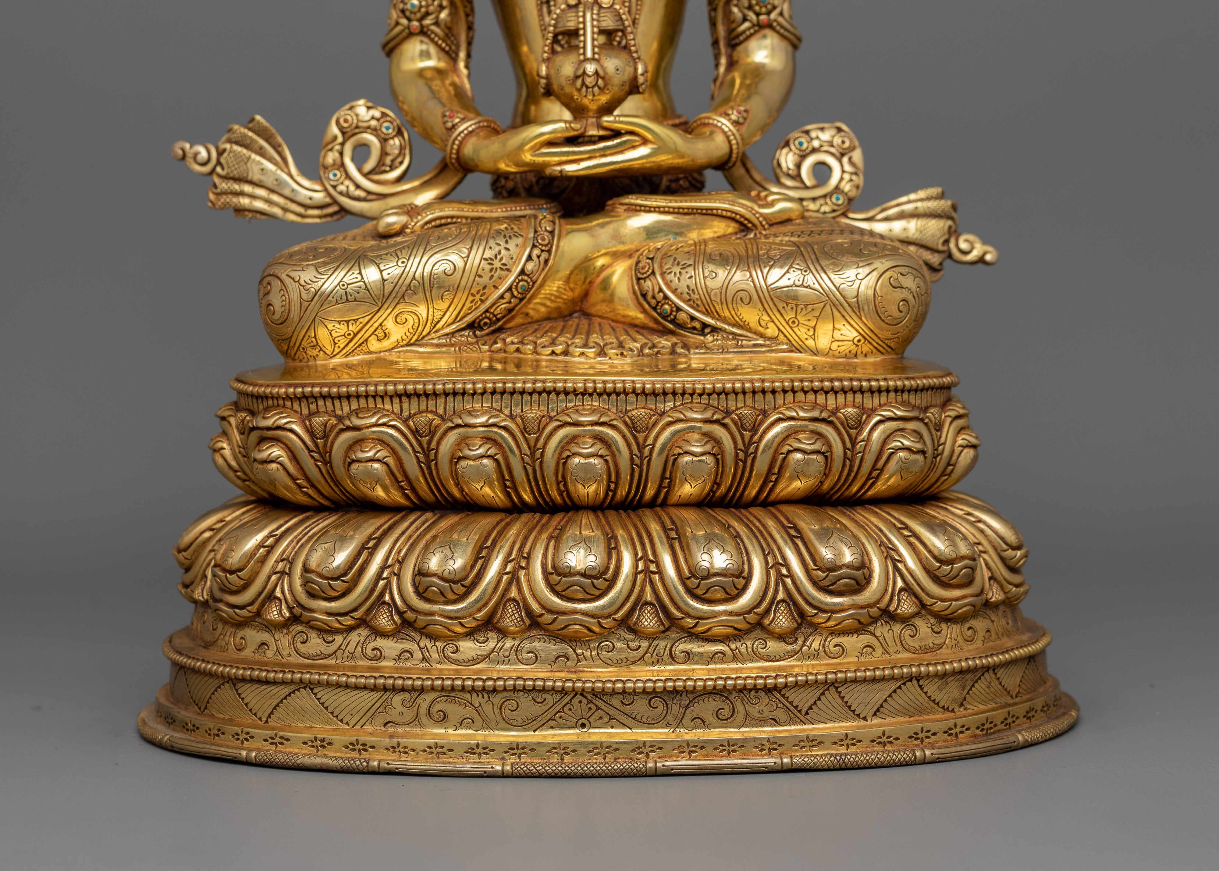 Handmade Figurine of Tibetan Buddhist Amitayus | The Path to Spiritual Enlightenment