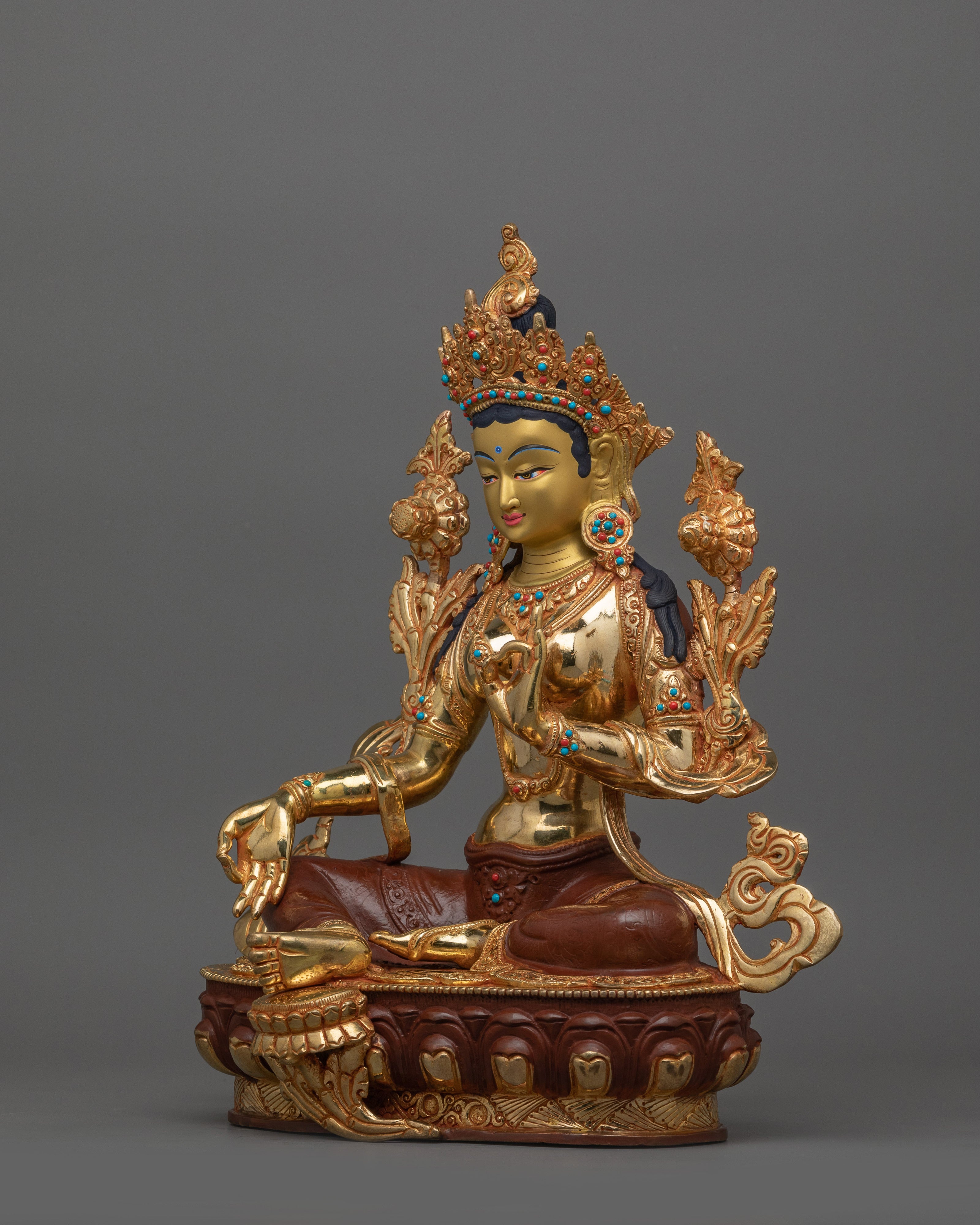 13.4 Inch Green Tara Statue | The Goddess of Compassion and Swift Protection