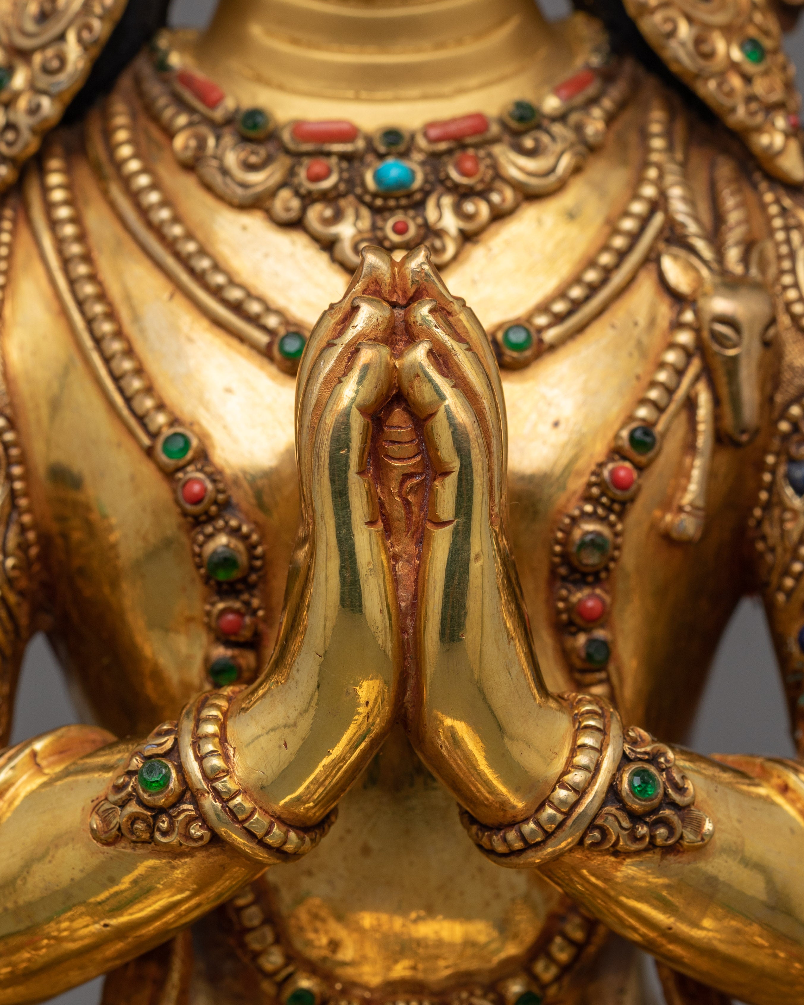 Bodhisattva Chenrezig 14.6 Inches Statue | Four Armed Avalokiteshvara Sculpture