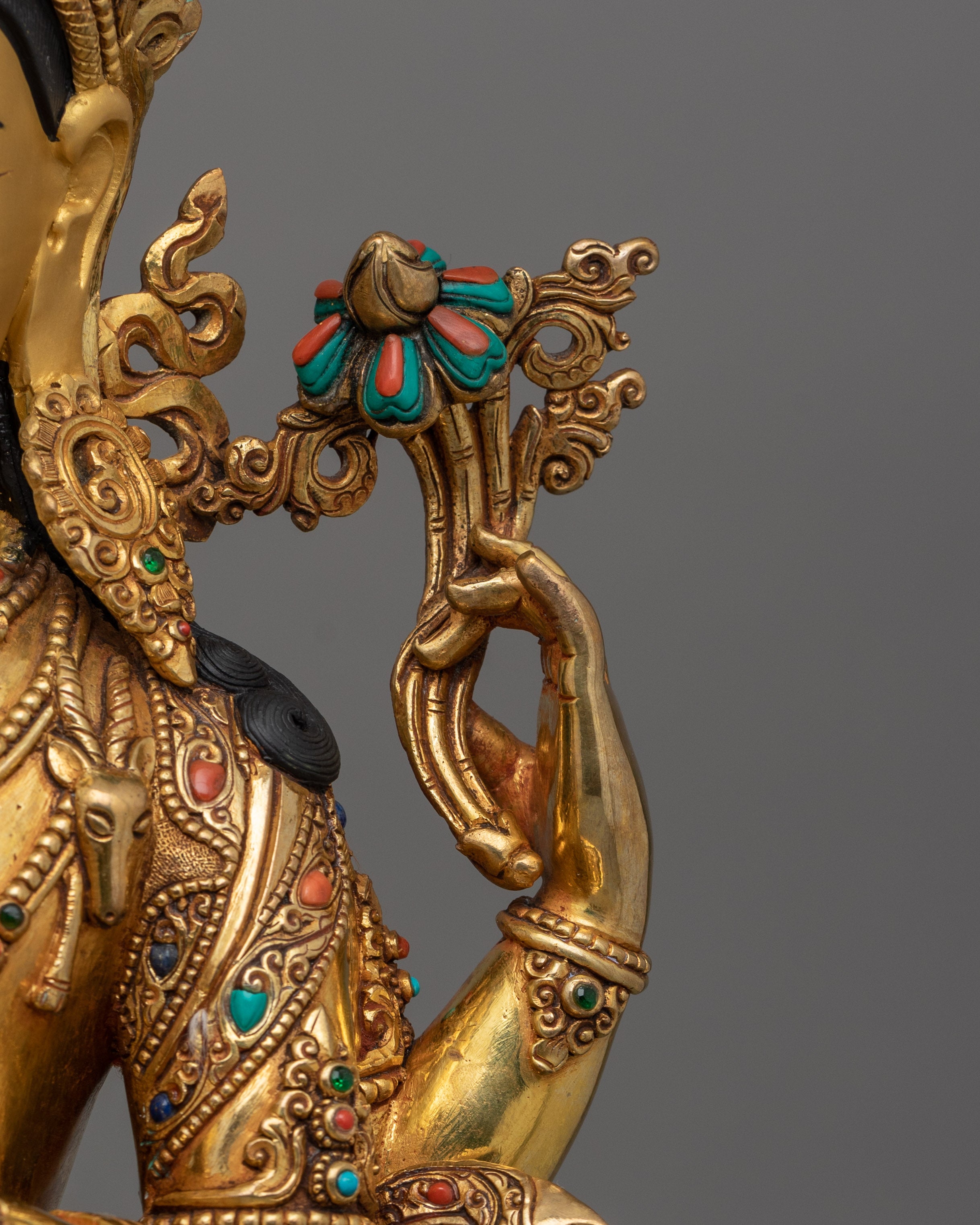 Bodhisattva Chenrezig 14.6 Inches Statue | Four Armed Avalokiteshvara Sculpture