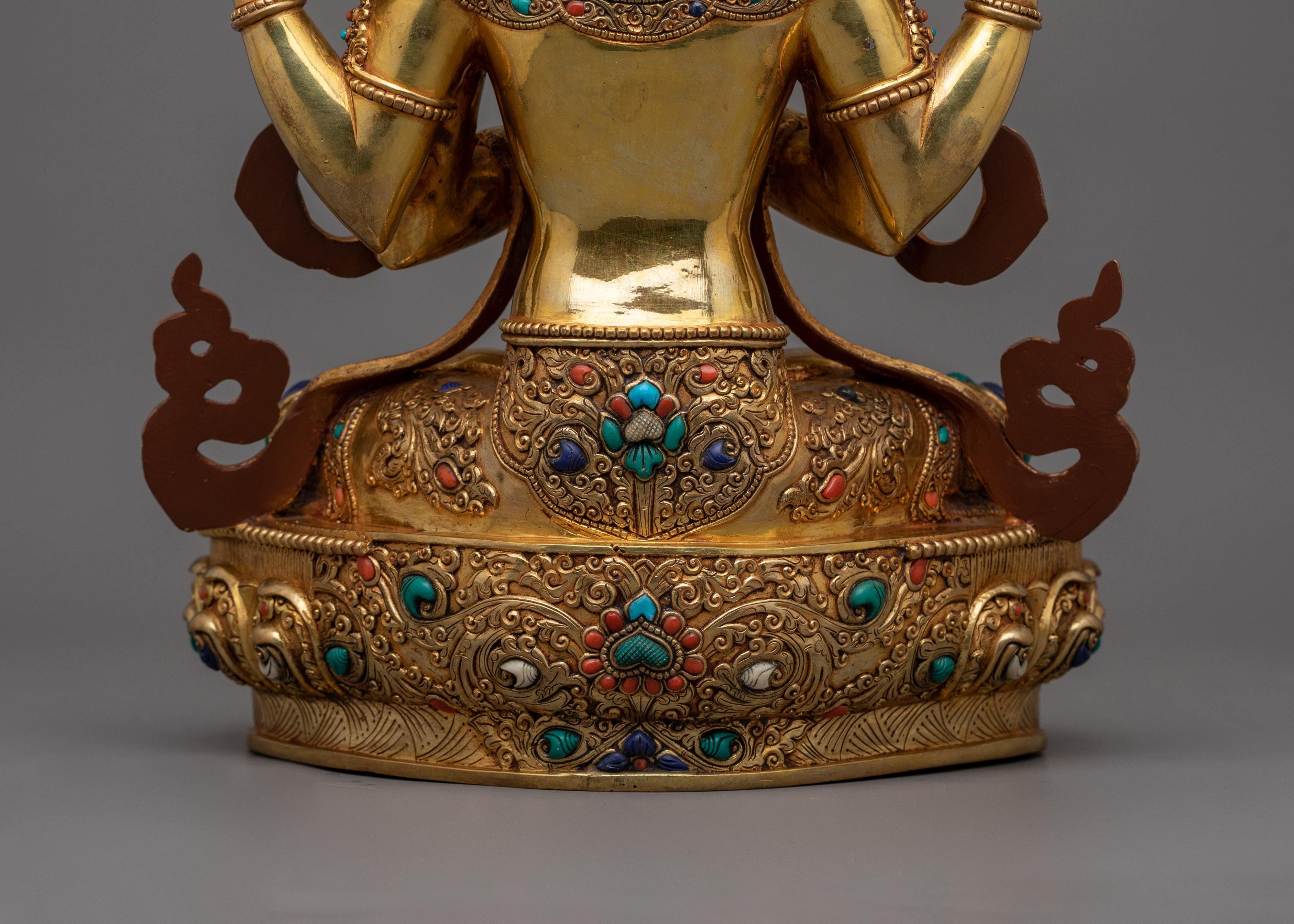 Bodhisattva Chenrezig 14.6 Inches Statue | Four Armed Avalokiteshvara Sculpture