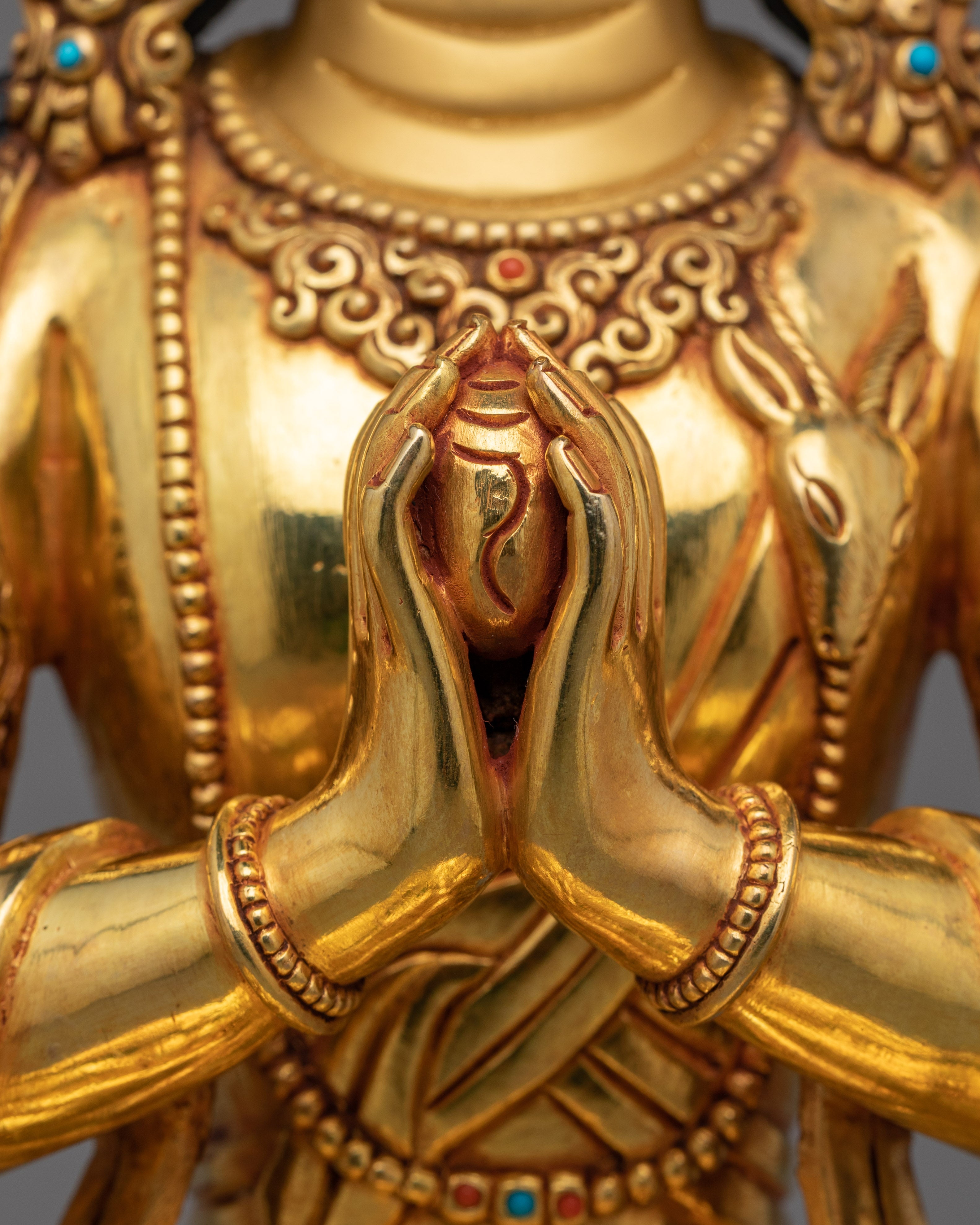 Bodhisattva of Compassion Chenresig Sculpture | Traditional Nepalese Artwork