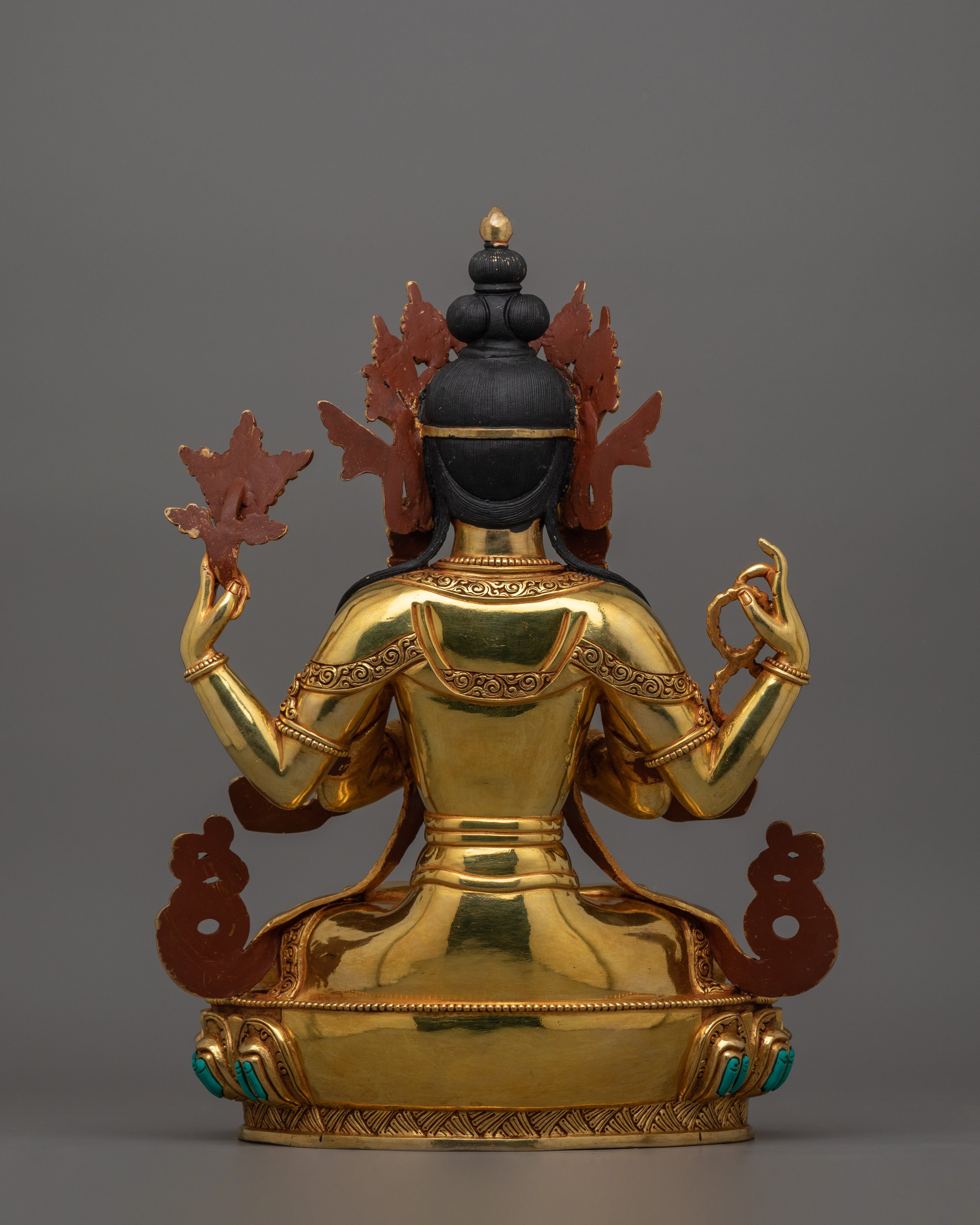 Bodhisattva of Compassion Chenresig Sculpture | Traditional Nepalese Artwork