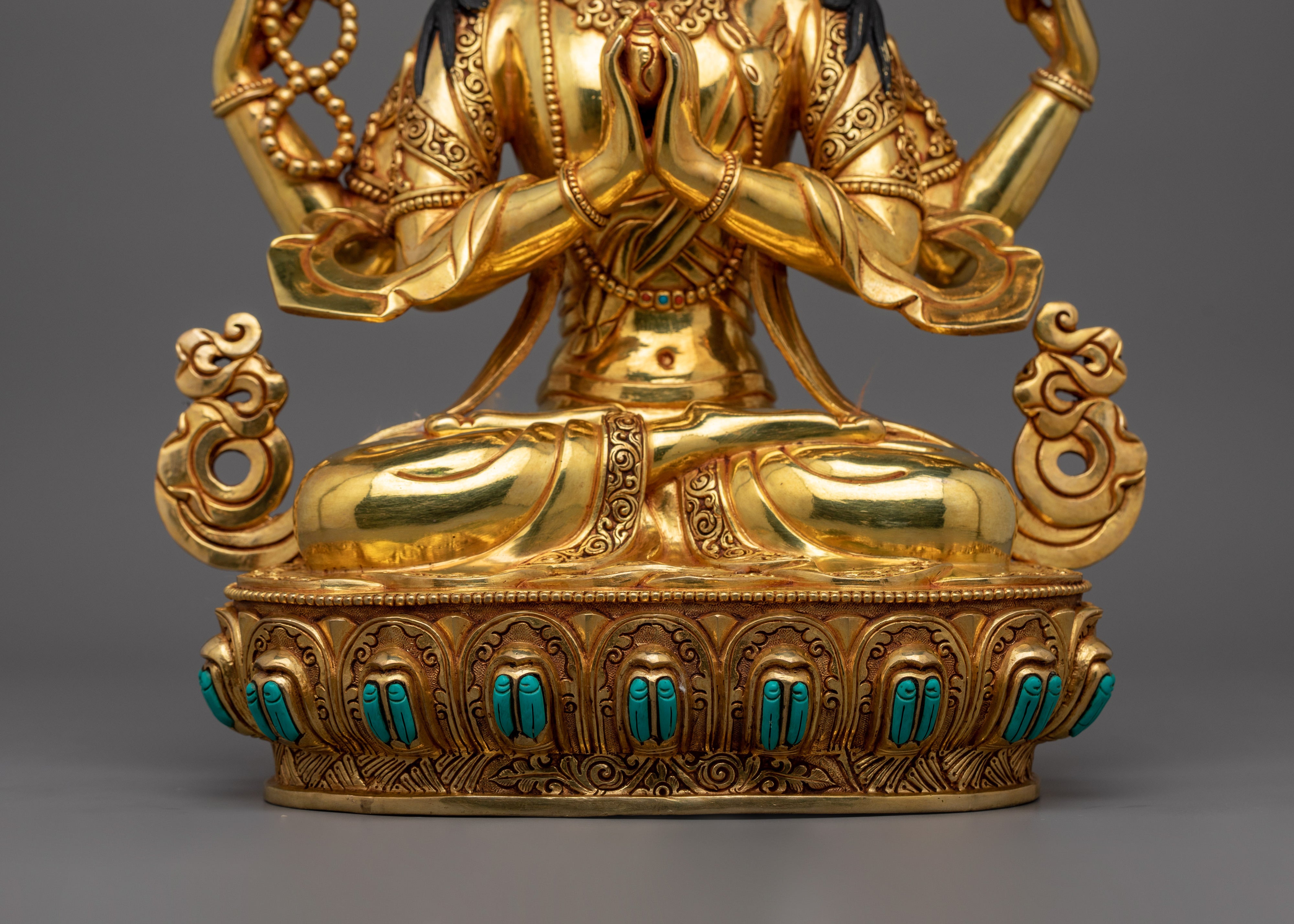 Bodhisattva of Compassion Chenresig Sculpture | Traditional Nepalese Artwork