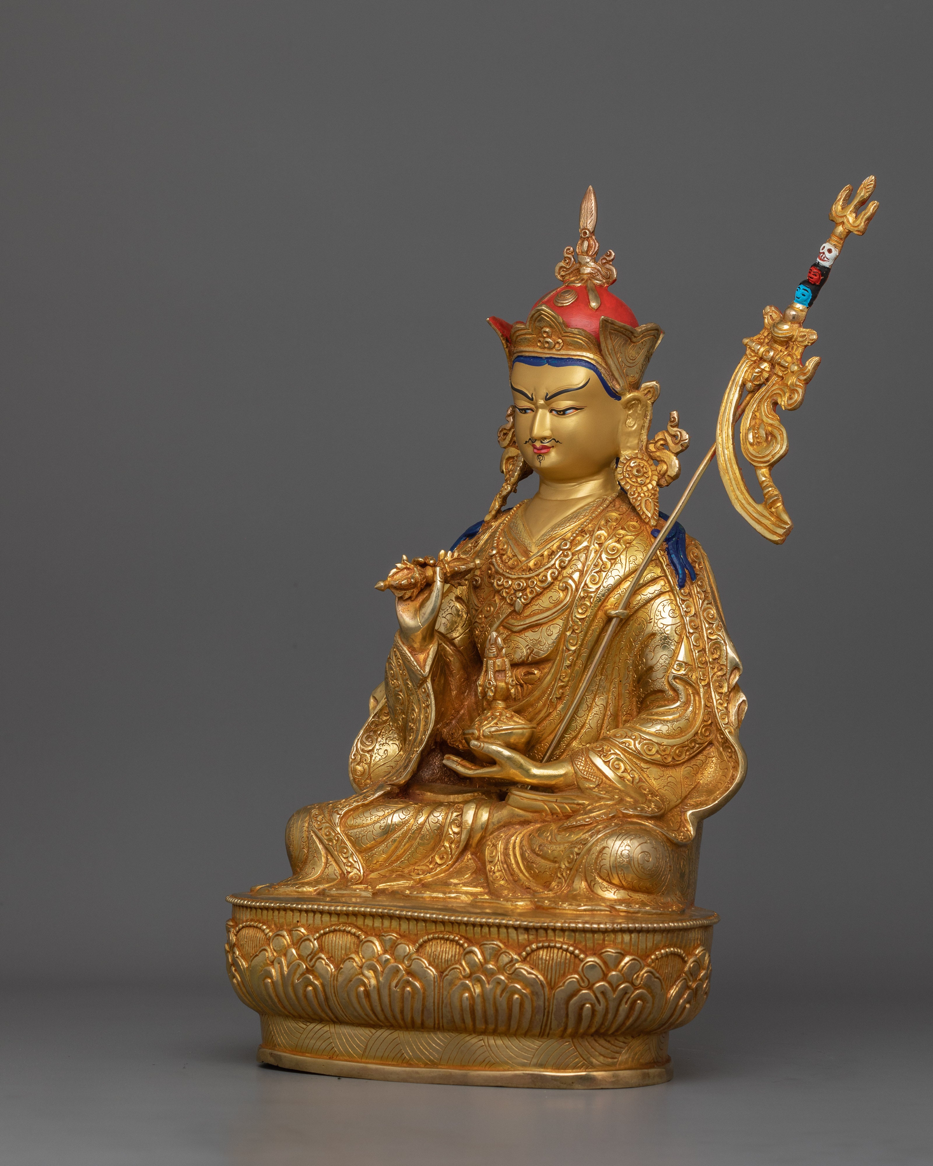 24K Gold Gilded Guru Tsokye Dorje Statue | The Wrathful Manifestation of Guru Rinpoche
