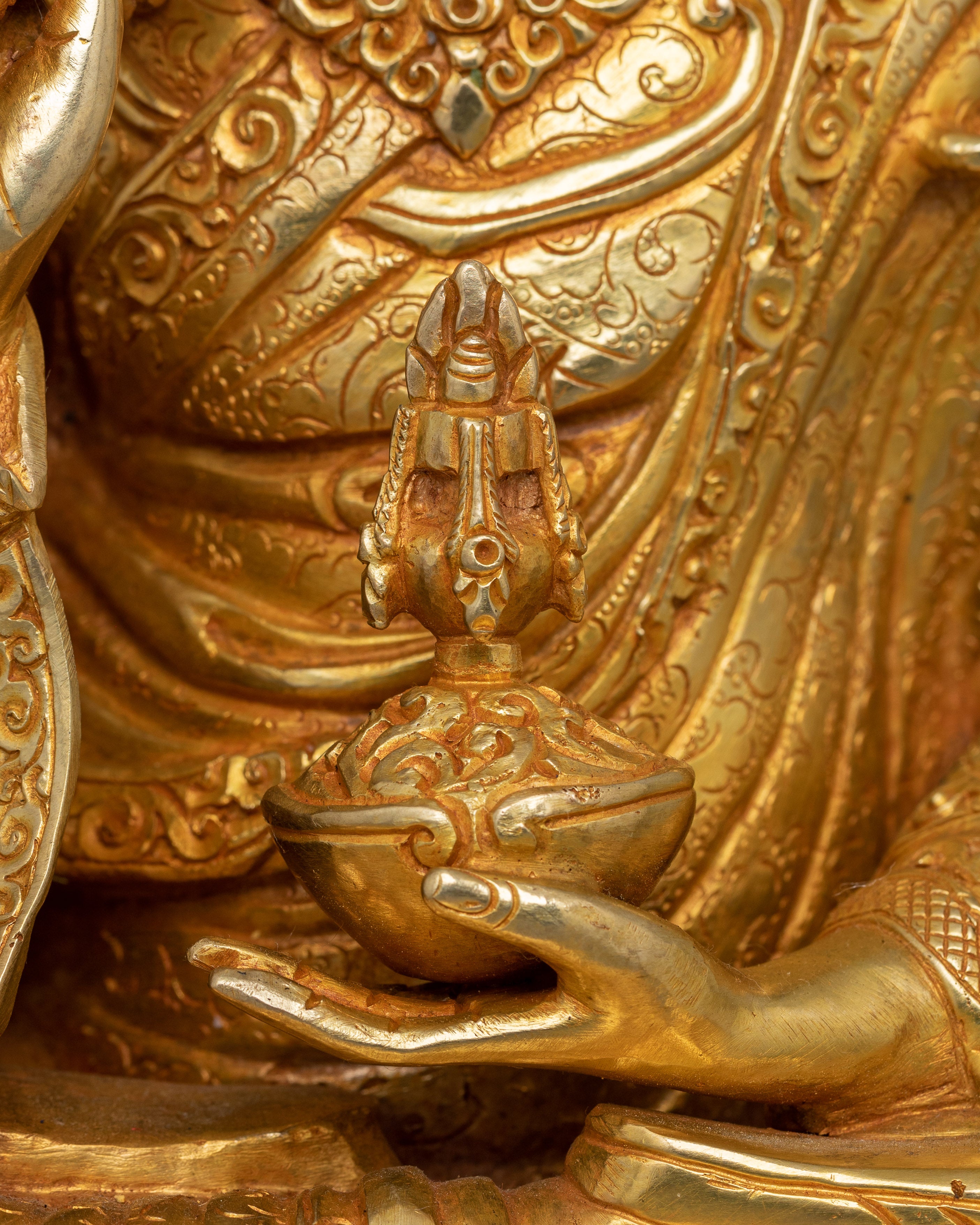 24K Gold Gilded Guru Tsokye Dorje Statue | The Wrathful Manifestation of Guru Rinpoche