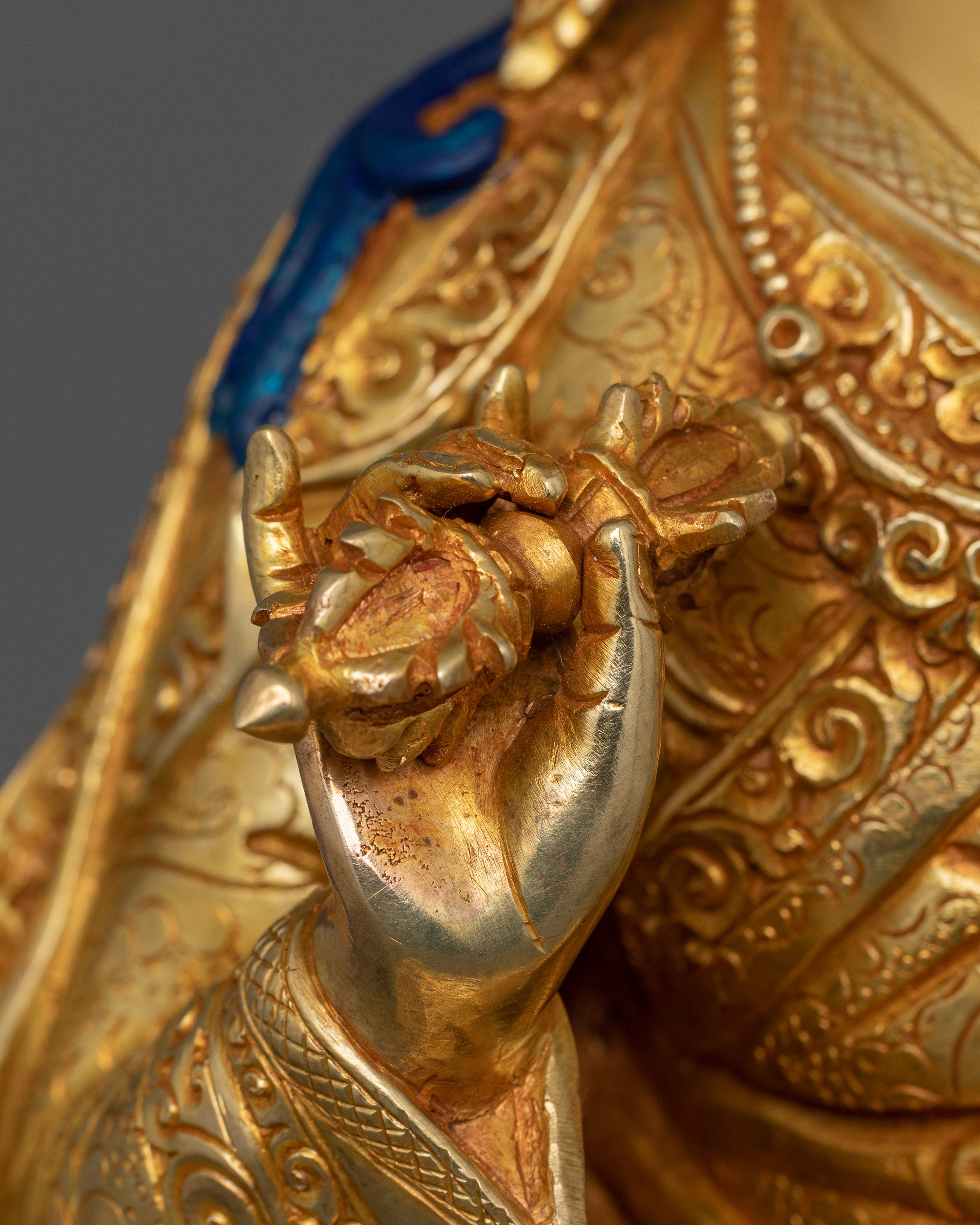 24K Gold Gilded Guru Tsokye Dorje Statue | The Wrathful Manifestation of Guru Rinpoche