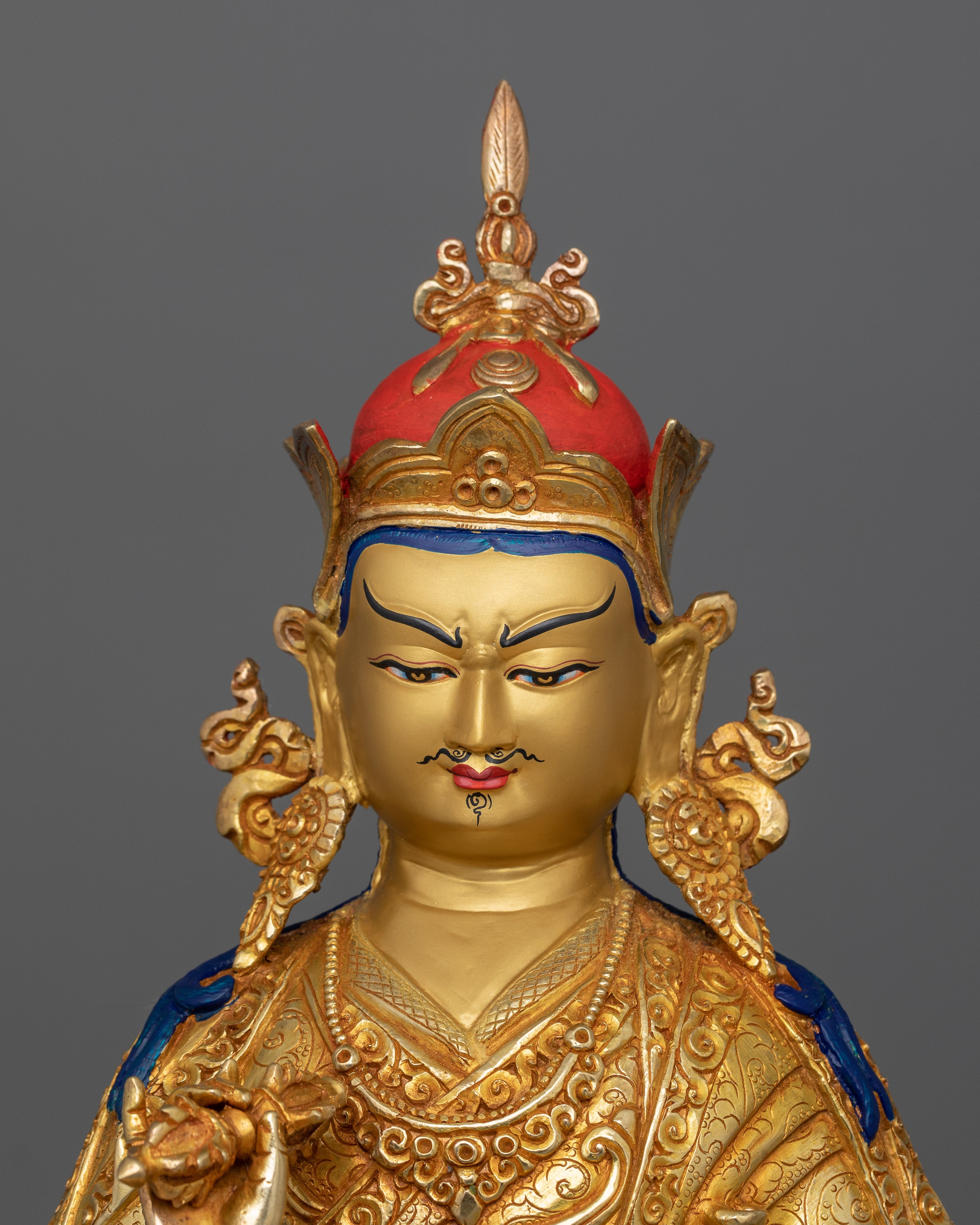 24K Gold Gilded Guru Tsokye Dorje Statue | The Wrathful Manifestation of Guru Rinpoche
