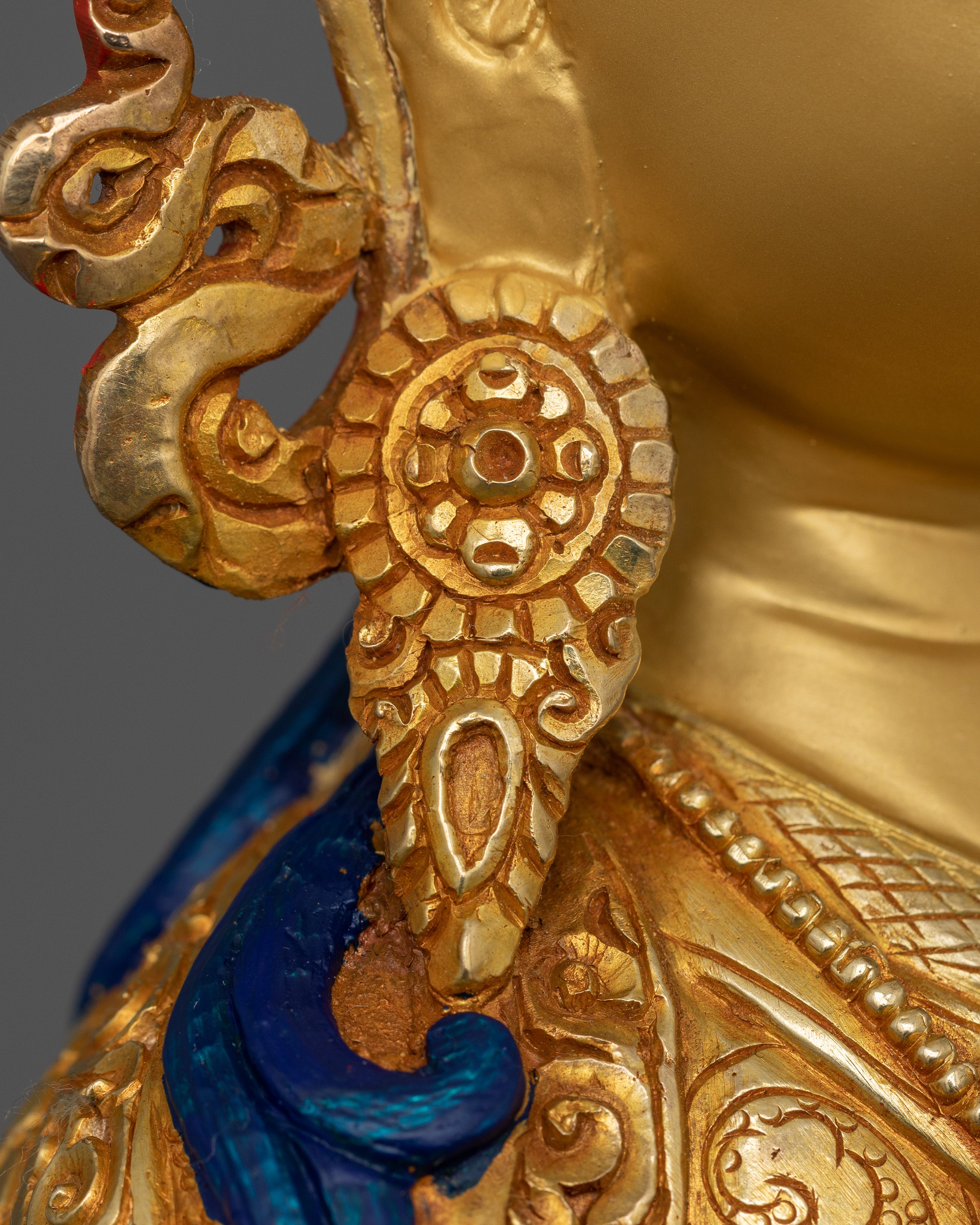 24K Gold Gilded Guru Tsokye Dorje Statue | The Wrathful Manifestation of Guru Rinpoche