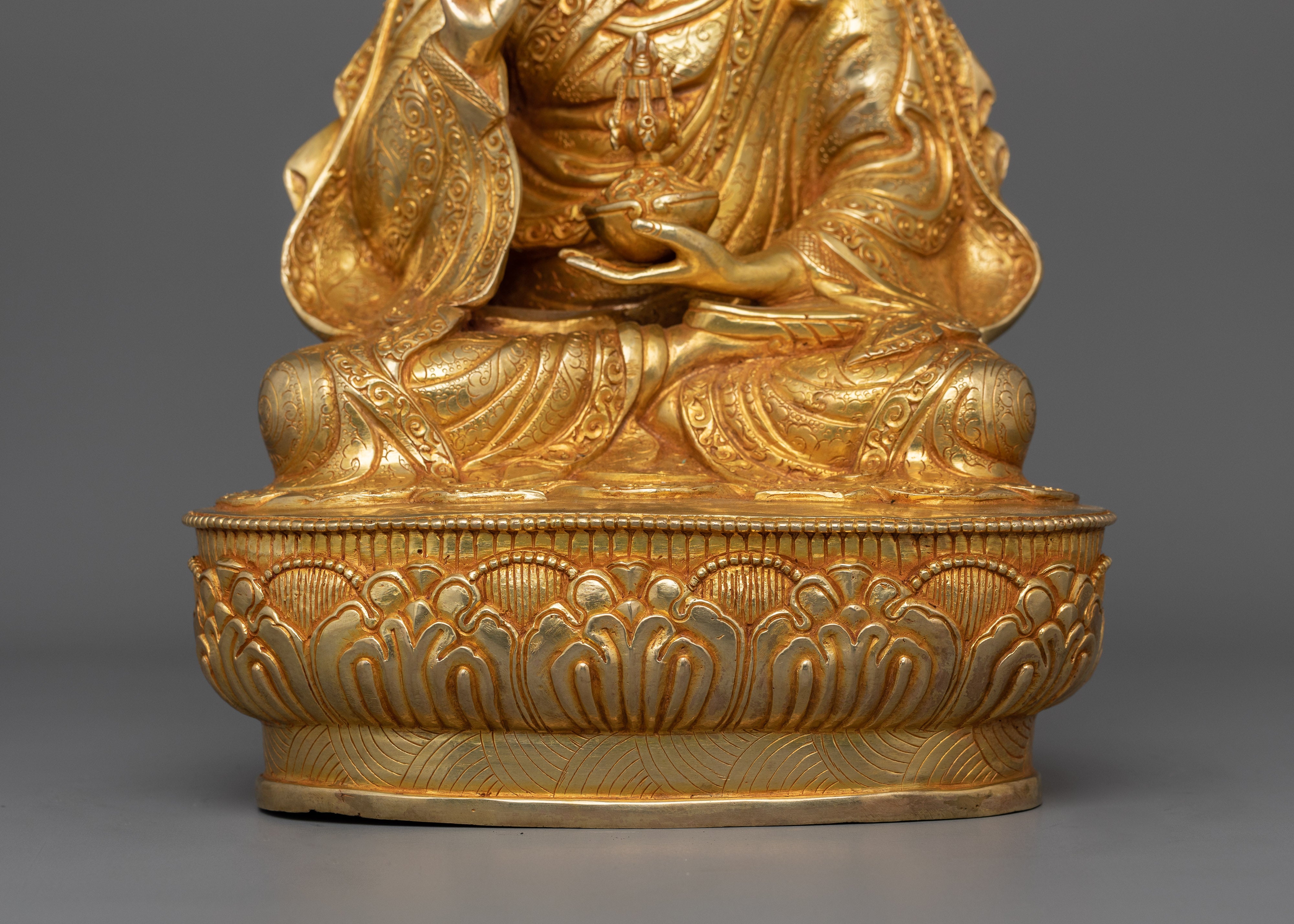 24K Gold Gilded Guru Tsokye Dorje Statue | The Wrathful Manifestation of Guru Rinpoche