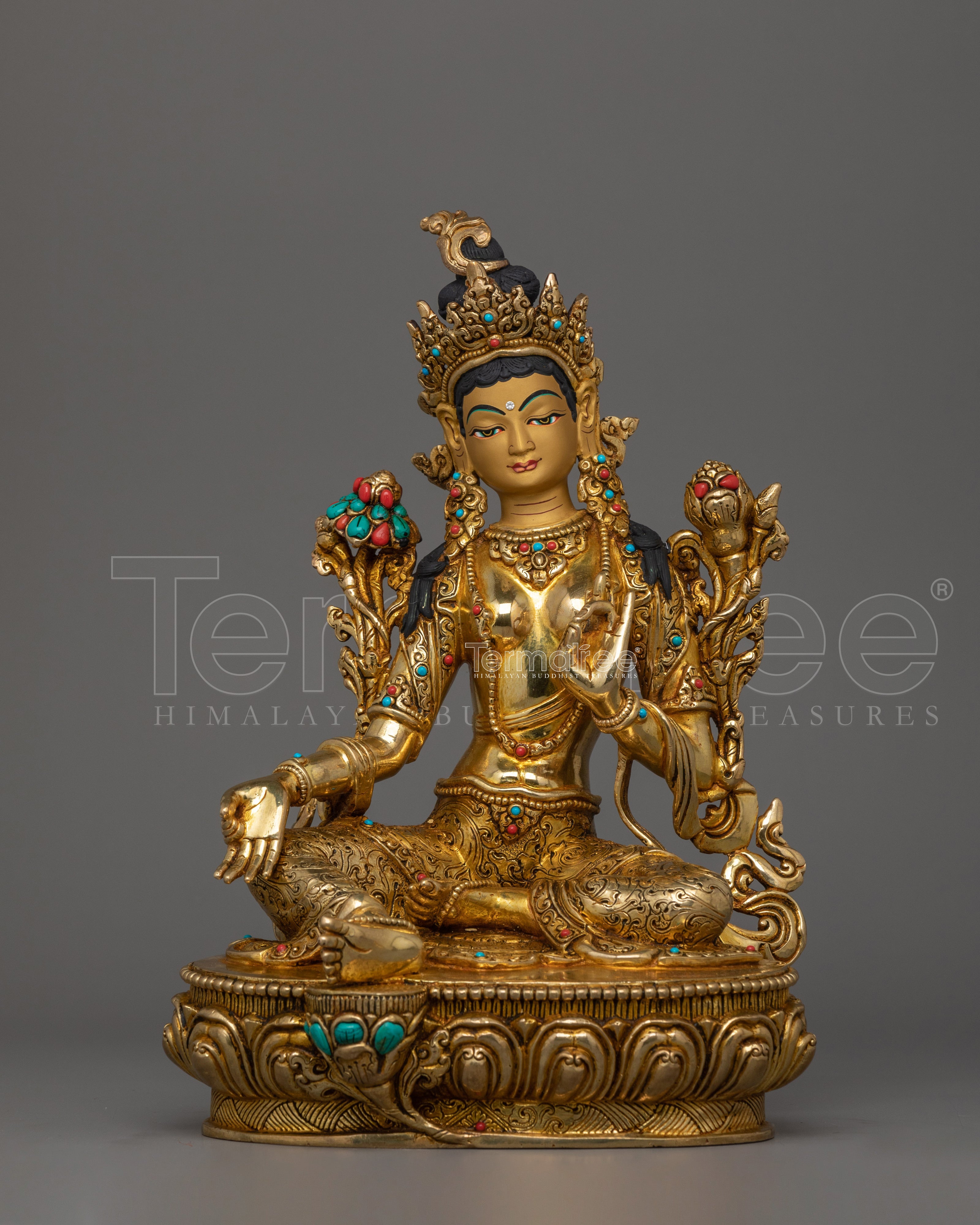 Himalayan Buddhist Deity Shyama Tara Sculpture | Tibetan Goddess of Compassion