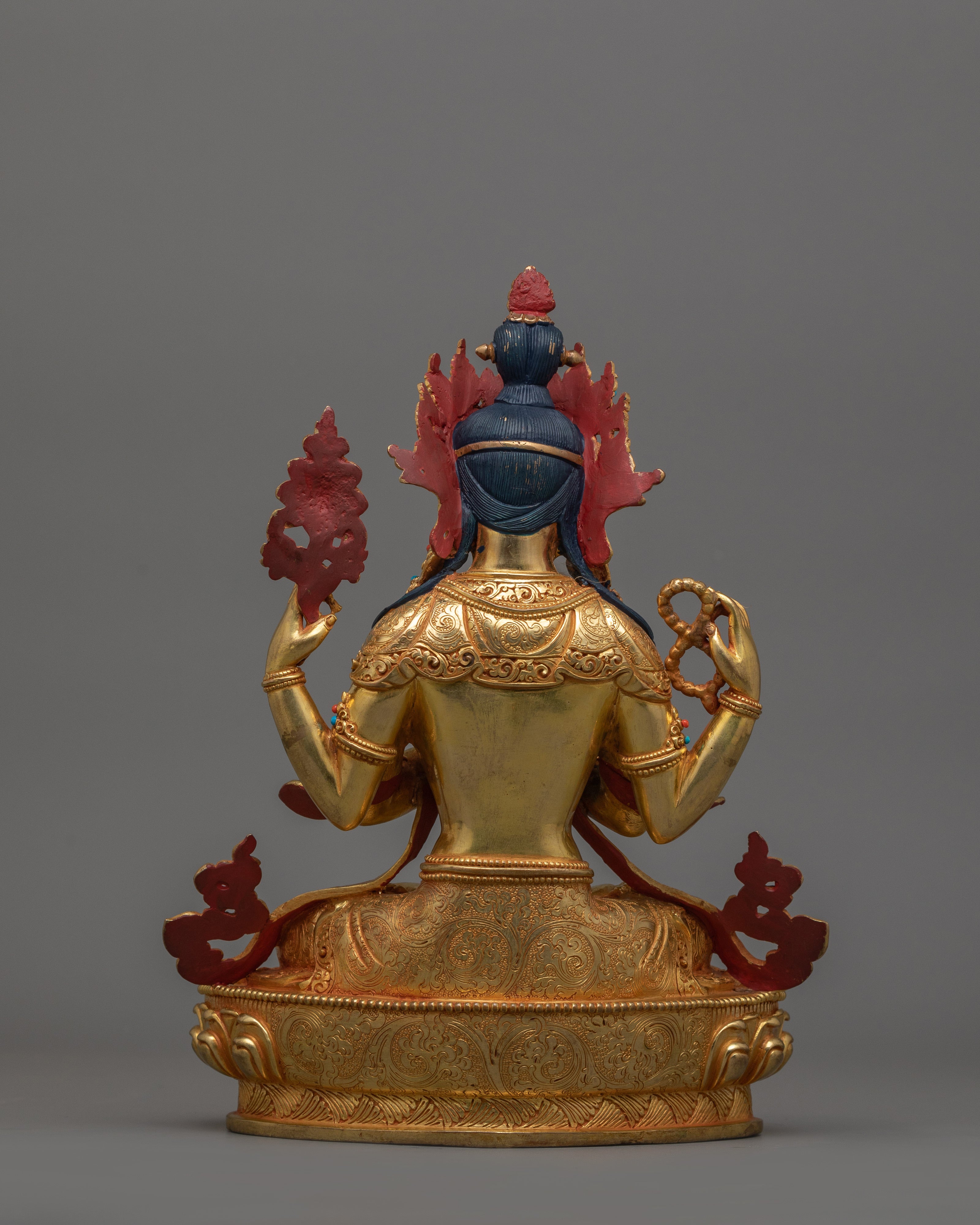 Handcrafted Four armed Chenrezig Statue | Also Known as Avalokiteshvara