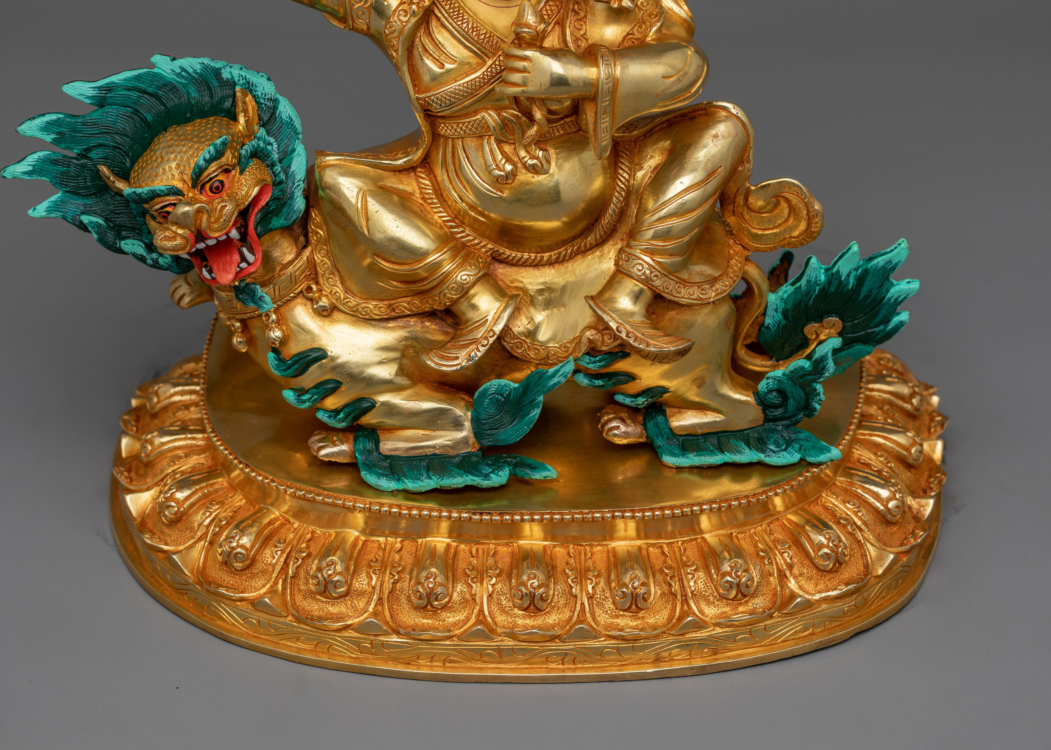24K Gold Gilded Dorje Legpa Statue | The Nyingma Protector