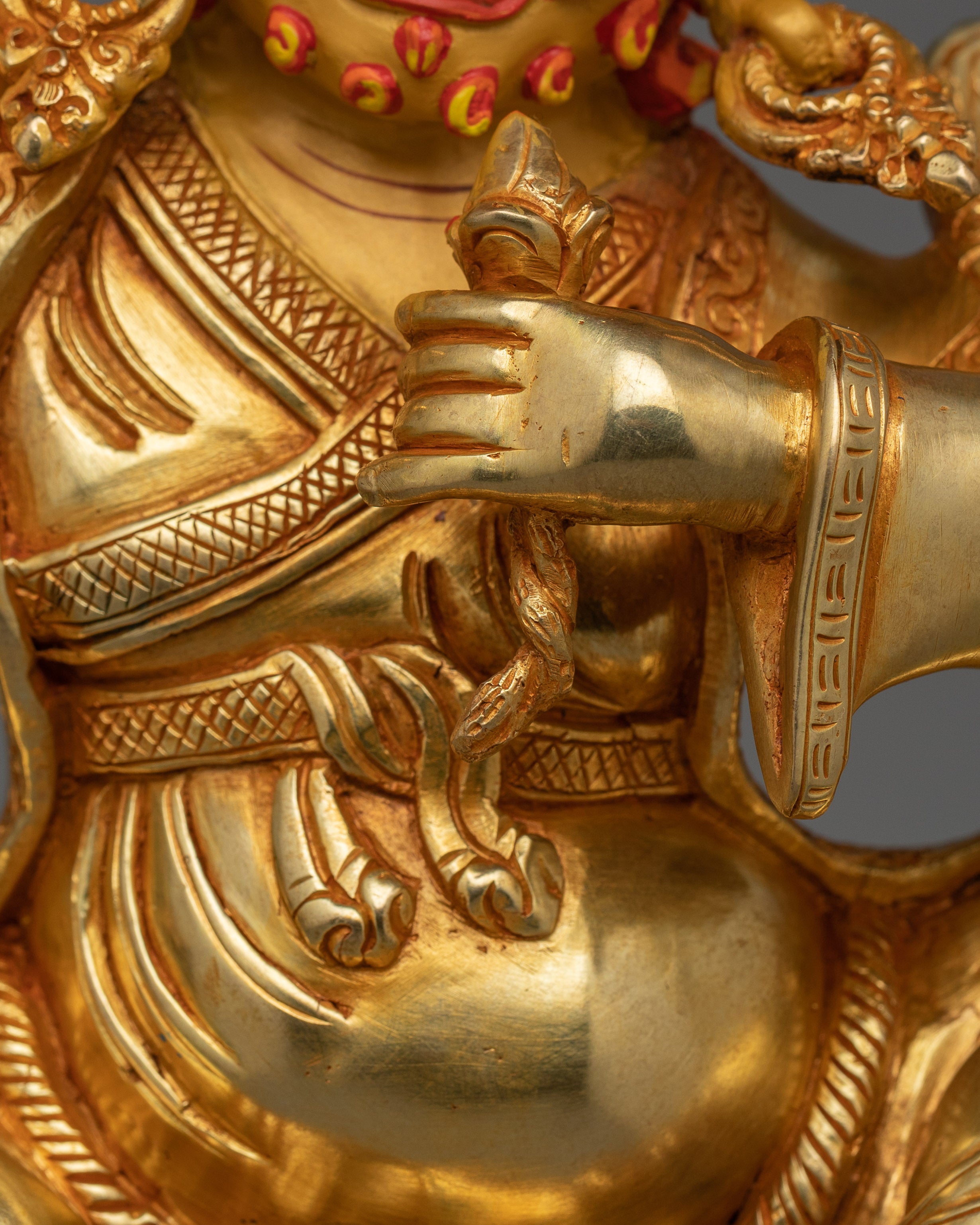 24K Gold Gilded Dorje Legpa Statue | The Nyingma Protector