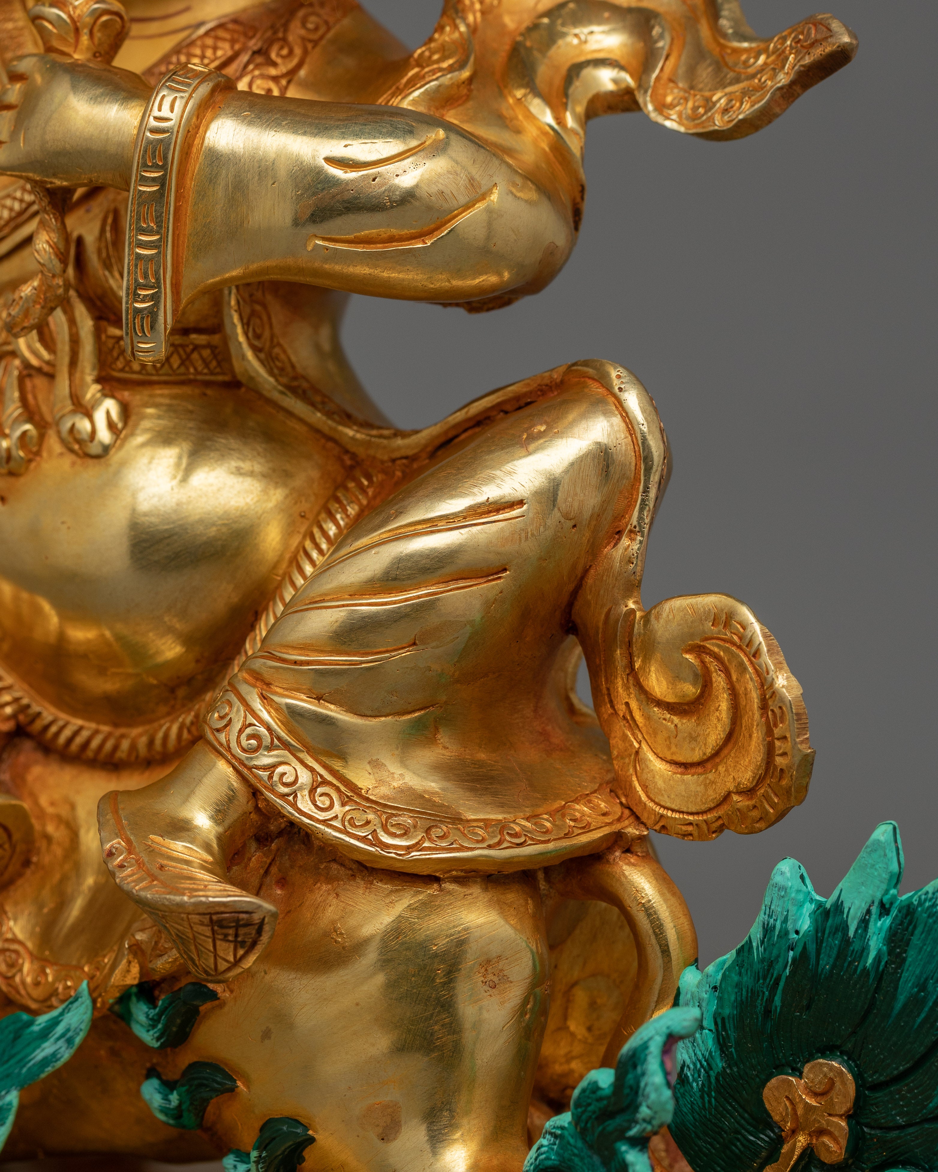 24K Gold Gilded Dorje Legpa Statue | The Nyingma Protector