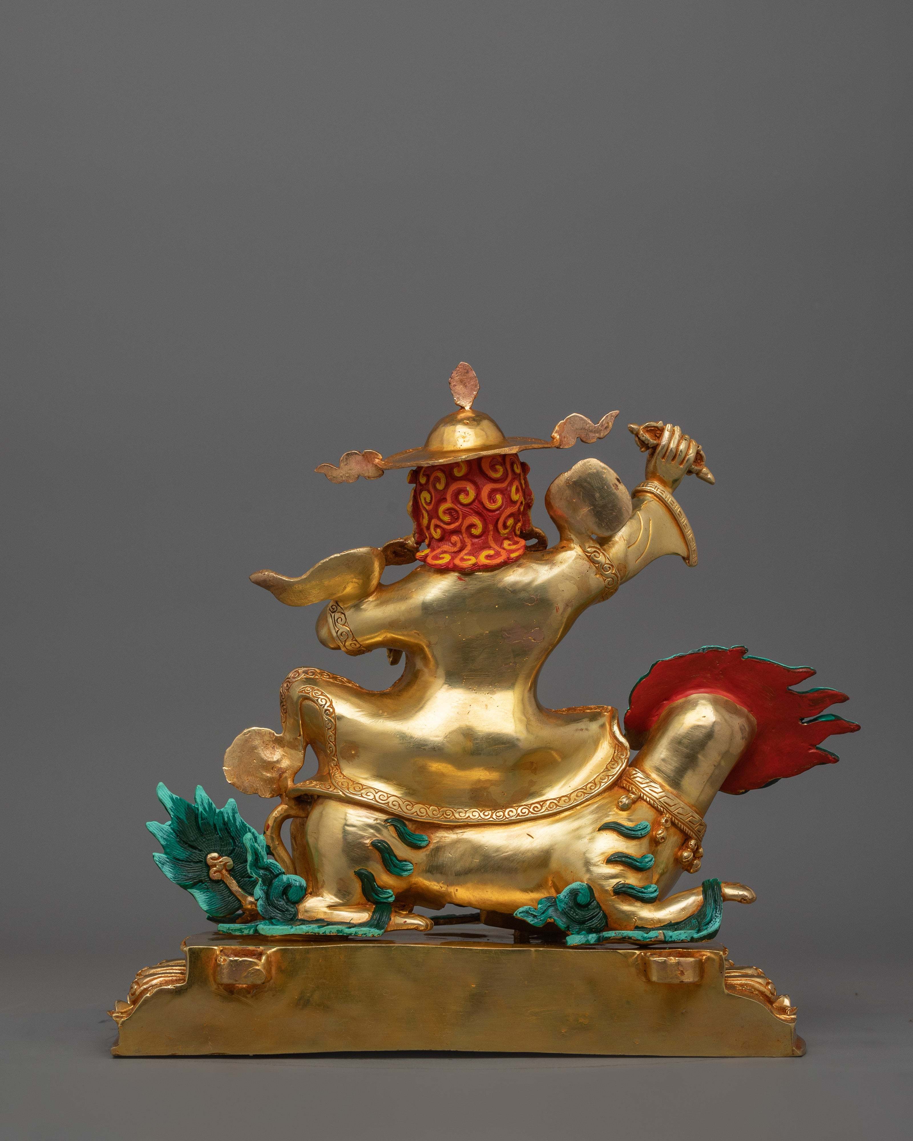 24K Gold Gilded Dorje Legpa Statue | The Nyingma Protector