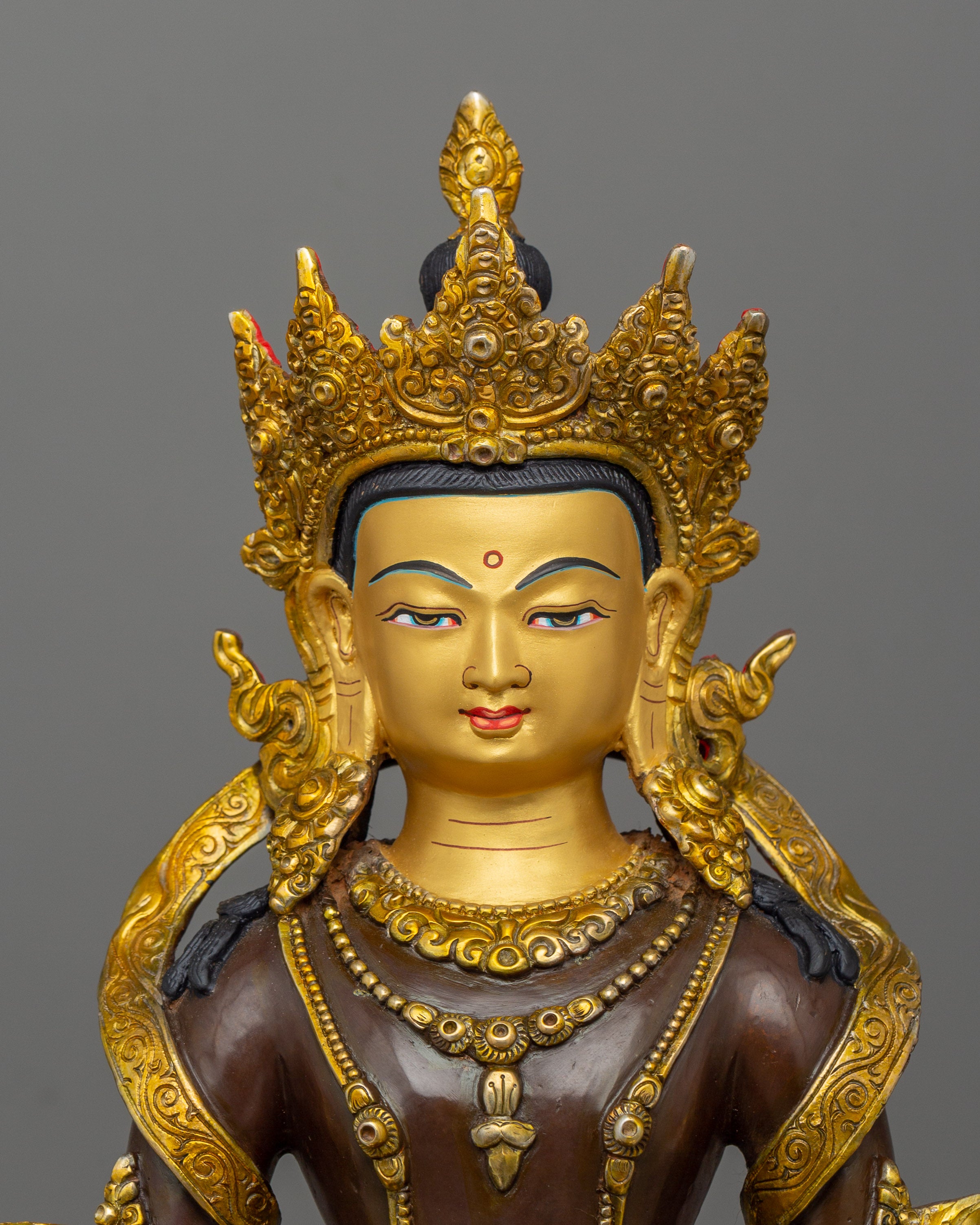 16.1 Inches Silver Plated Amitayus Statue | The Buddha of Infinite Life