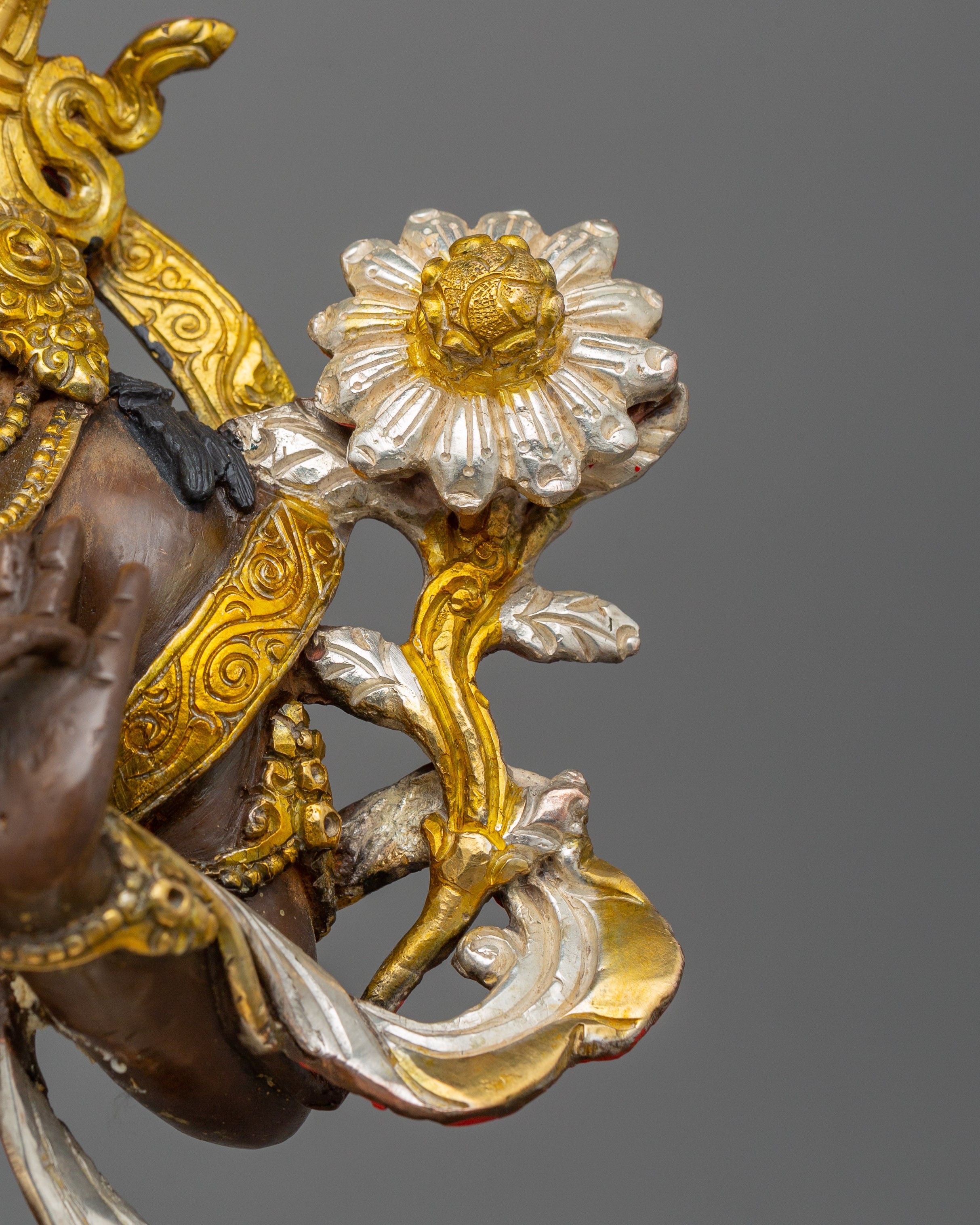 Silver Plated Green Tara Sculpture | Beautiful Halo Statue