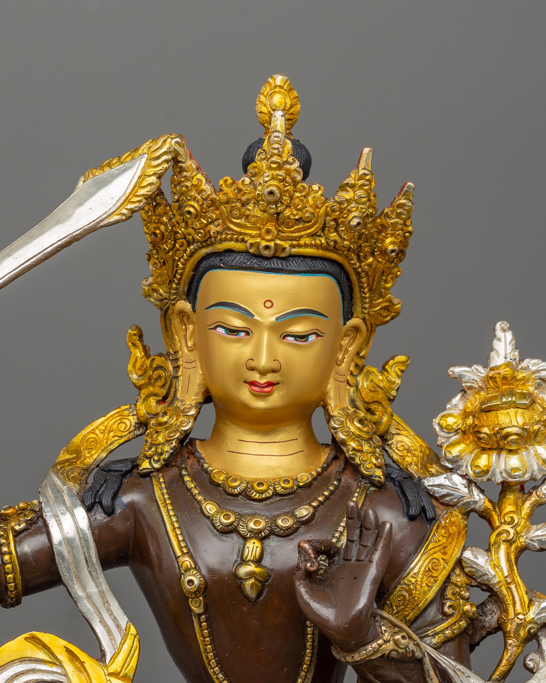 The Noble Mahanaya Buddhist Manjushri Sculpture | The Bodhisattva of Enlightenment