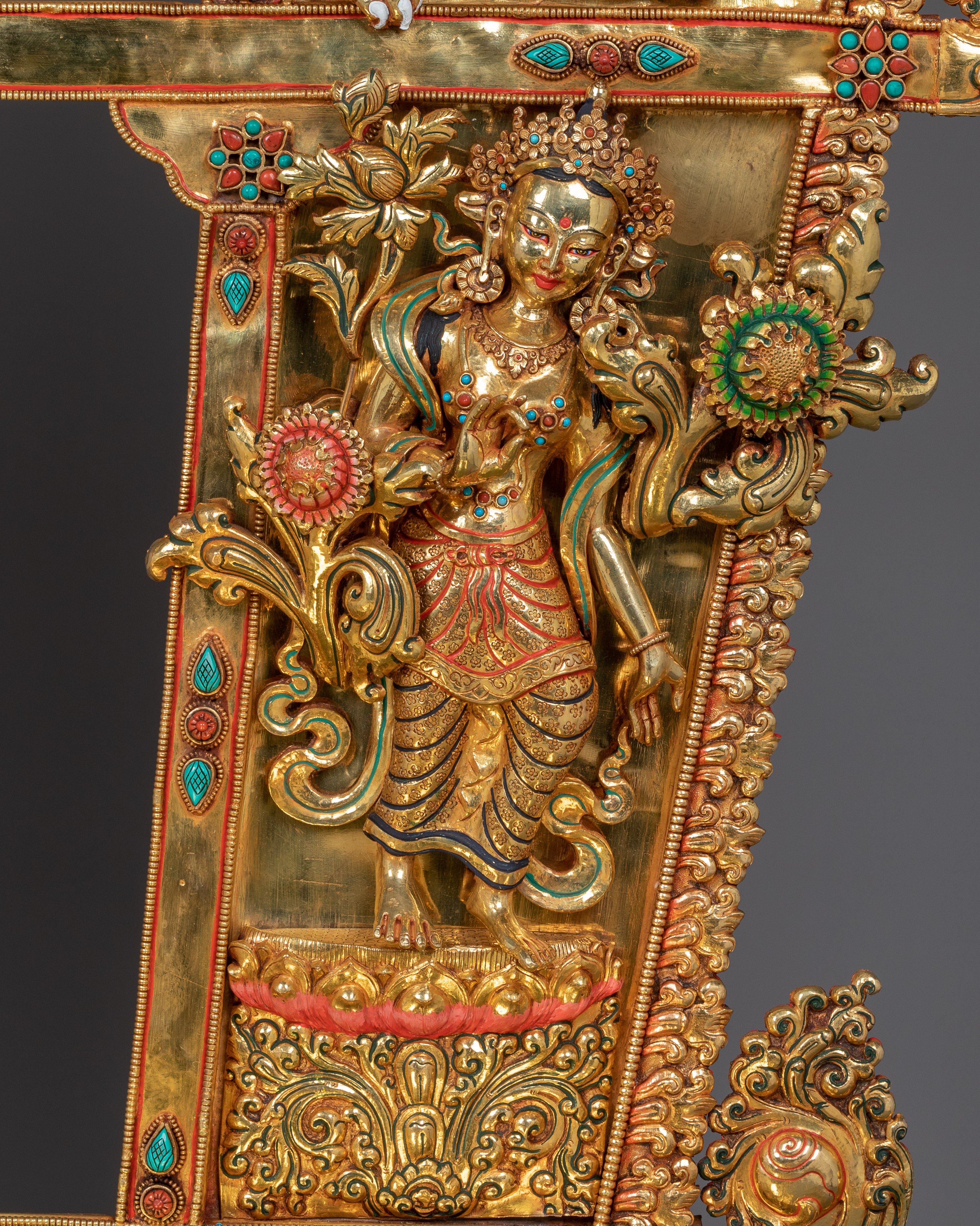 Big Shakyamuni Buddha Statue with Beautiful Throne | Known as Historical First Buddha