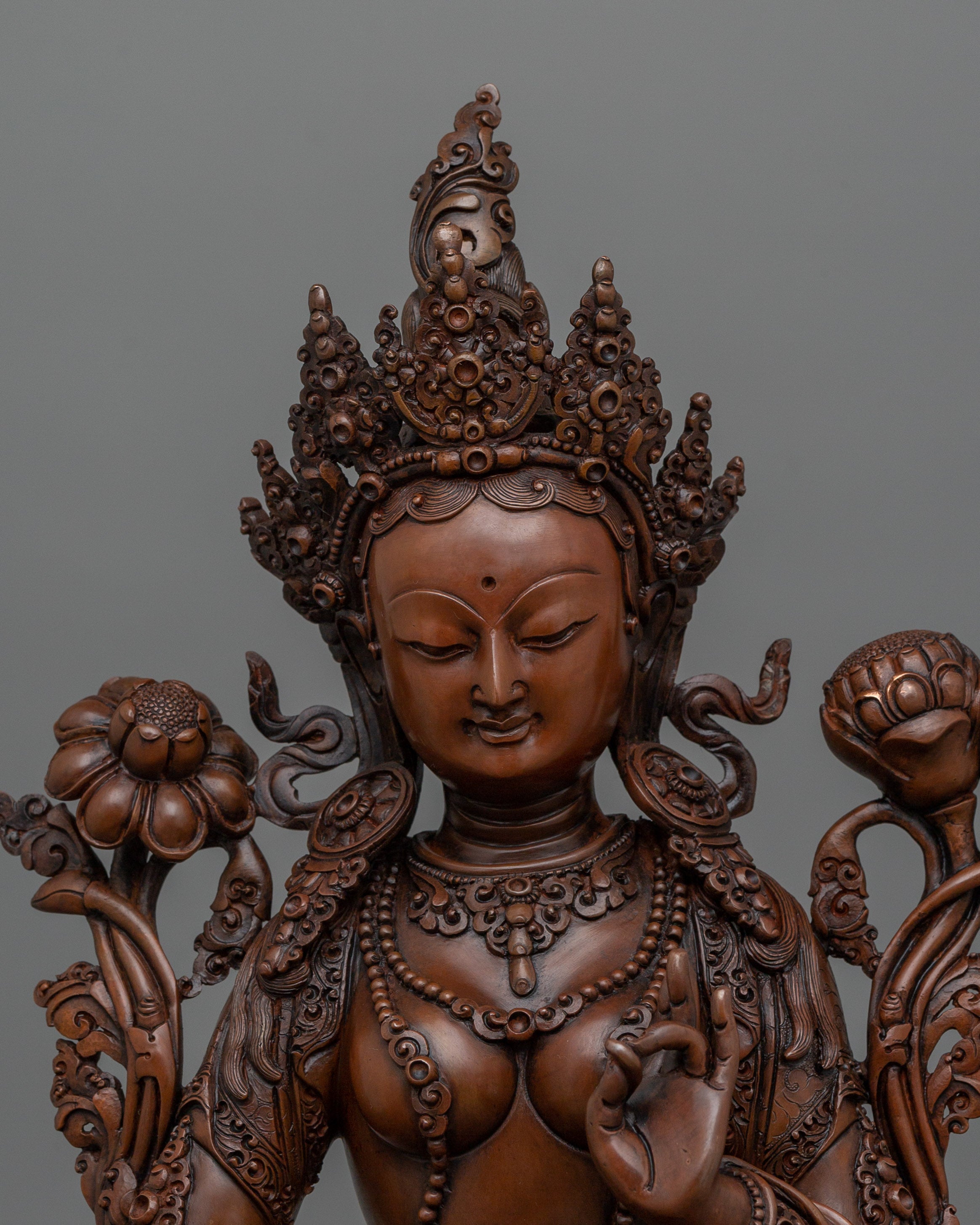 Himalayan Goddess of Compassion Shyama Tara Statue | The Swift and Fearless Savior
