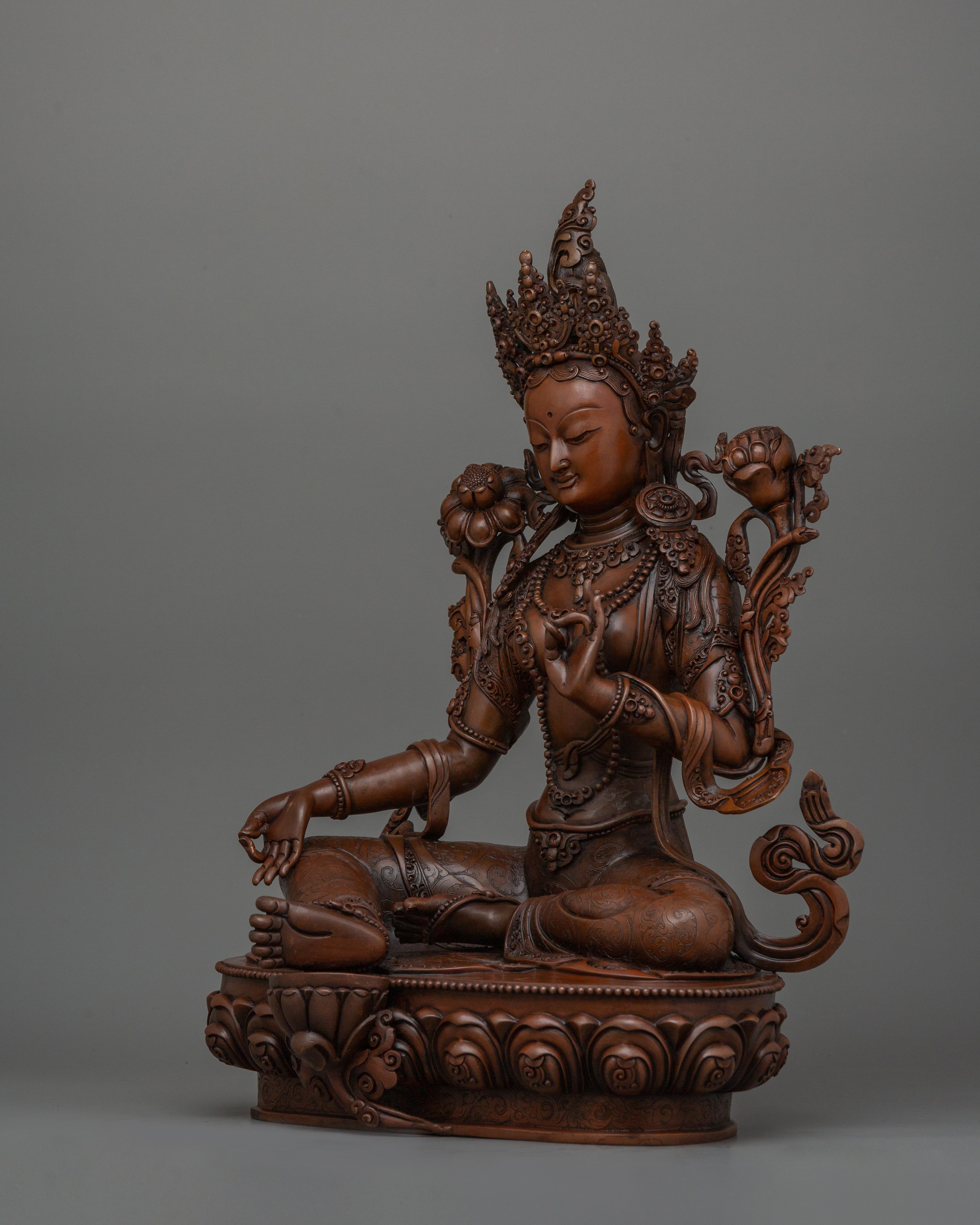 Himalayan Goddess of Compassion Shyama Tara Statue | The Swift and Fearless Savior