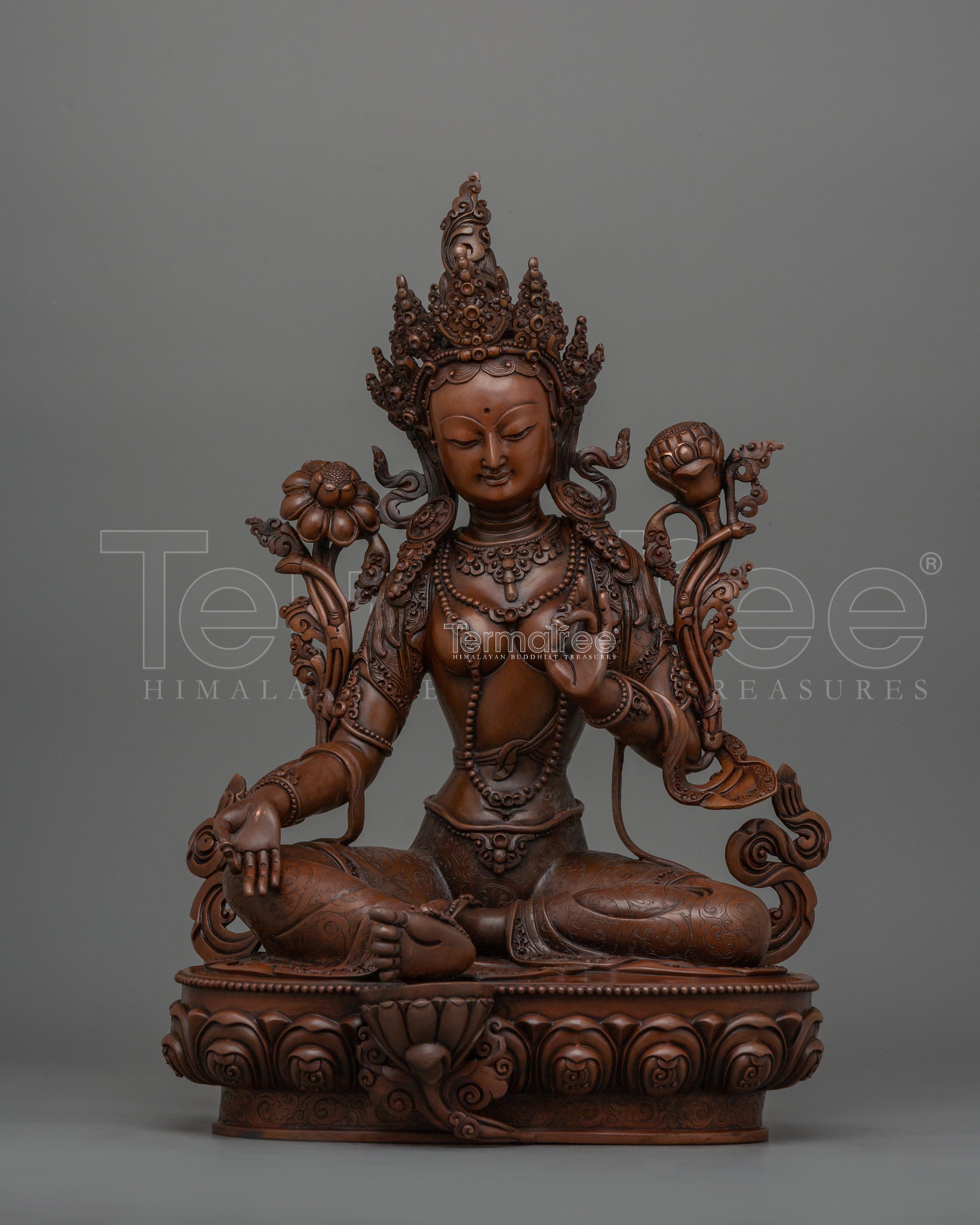 Himalayan Goddess of Compassion Shyama Tara Statue | The Swift and Fearless Savior