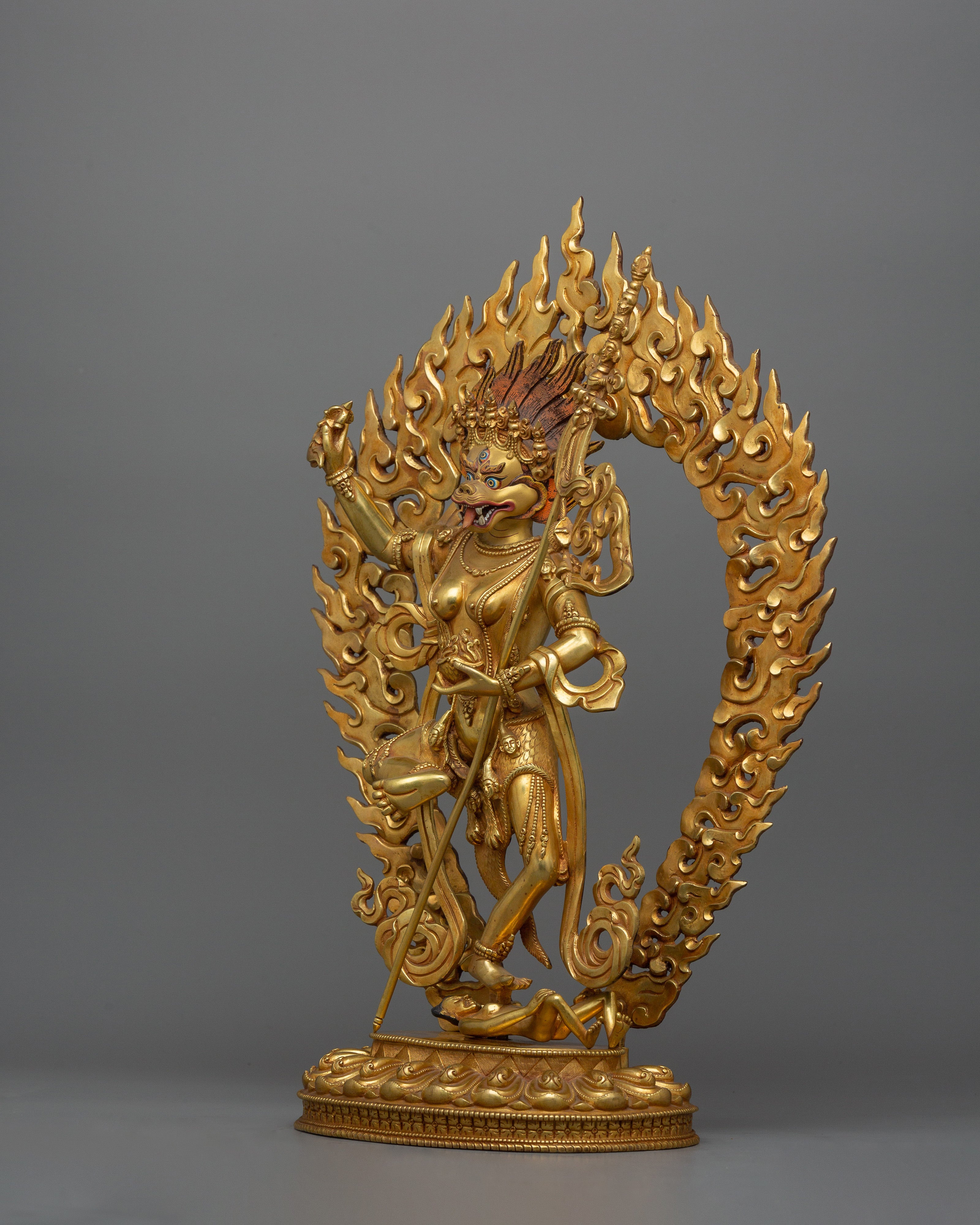 Himalayan Statue of Lion-Faced Dakini Simhamukha | The Fierce Wisdom Dakini