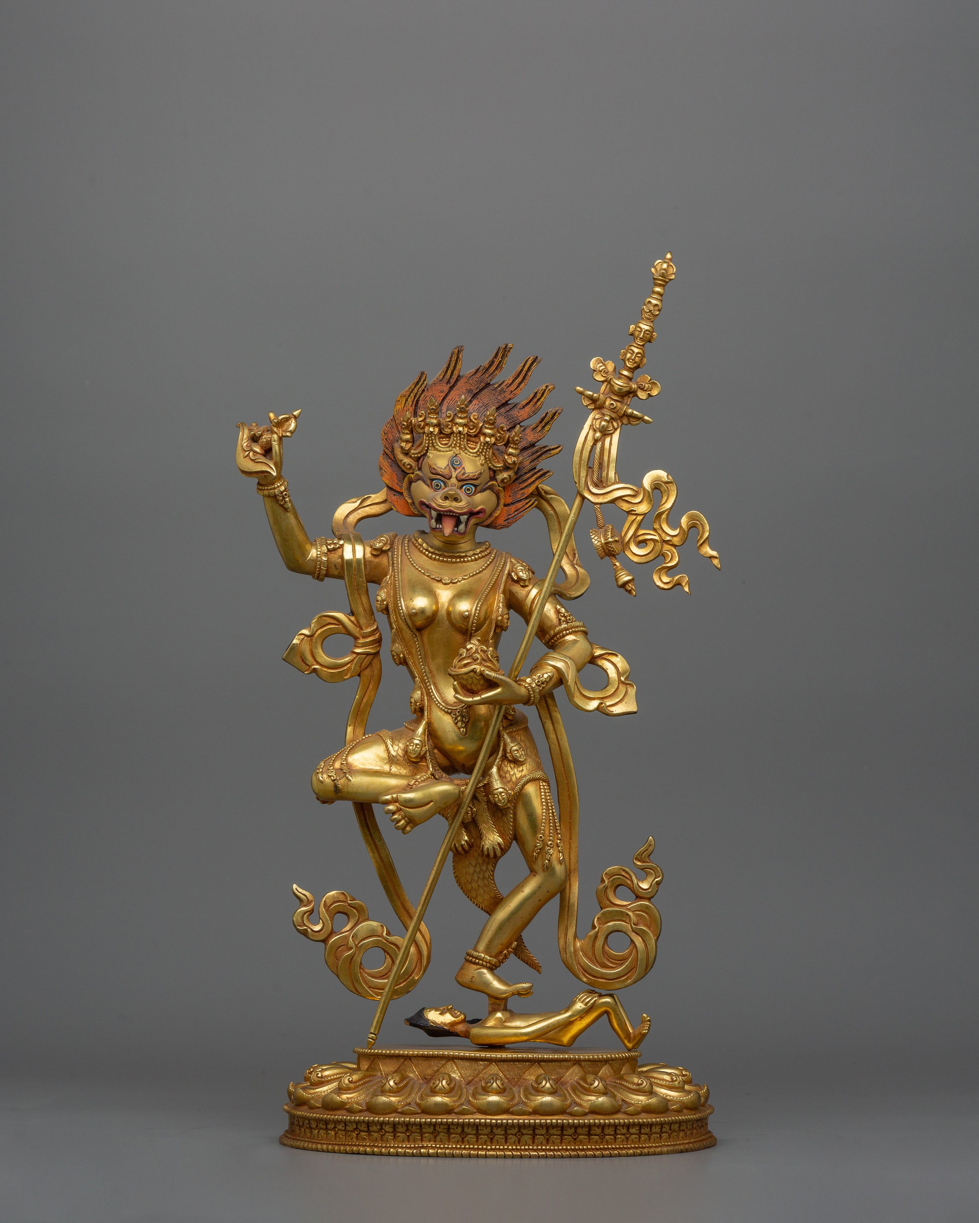 Himalayan Statue of Lion-Faced Dakini Simhamukha | The Fierce Wisdom Dakini