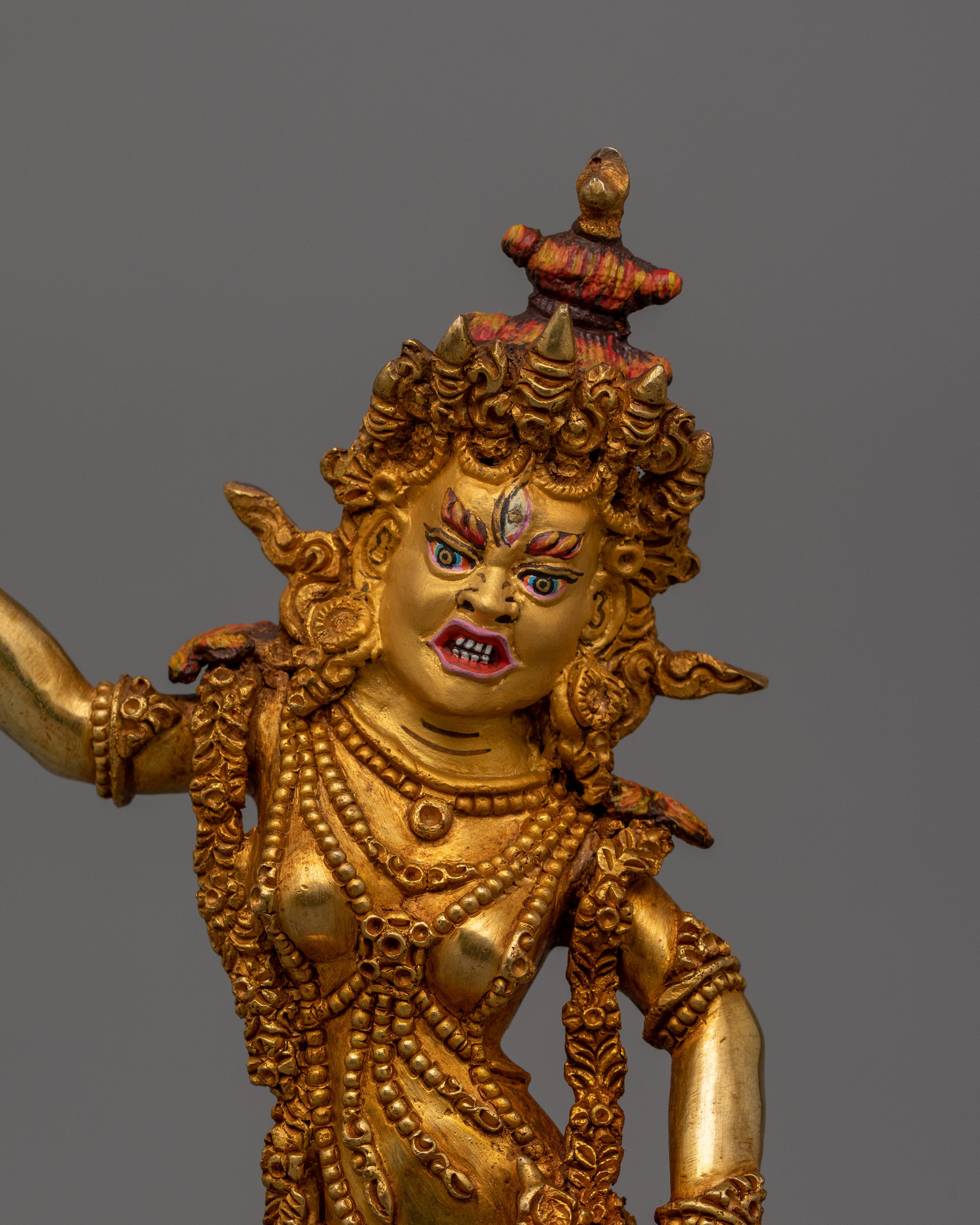 24k Gold Gilded Machig Labdron Statue | Spiritual Home and Shrine Decor