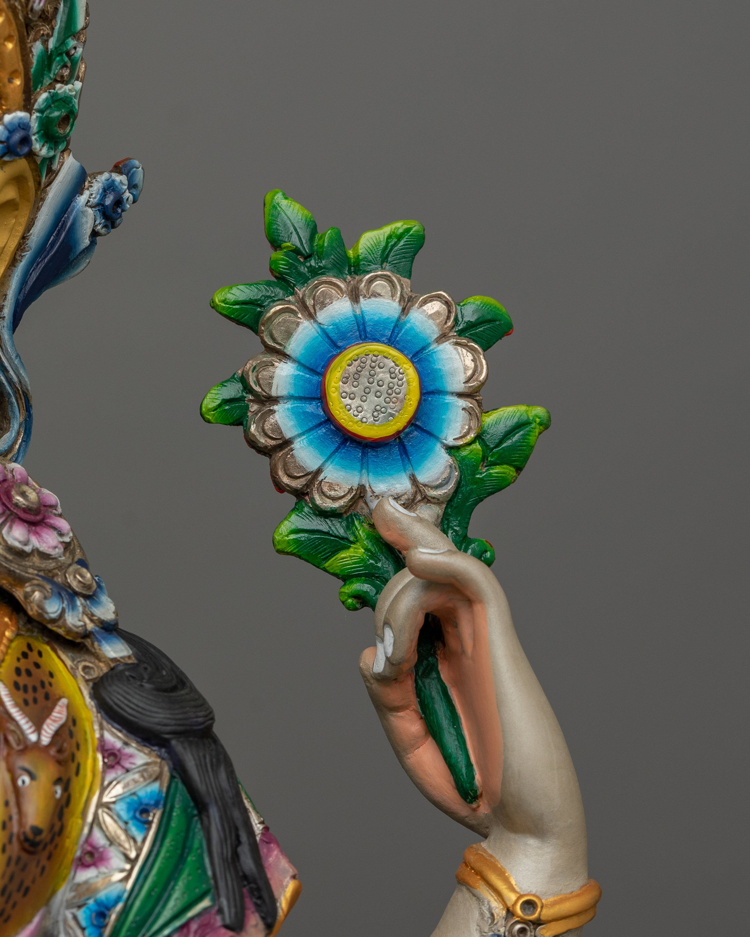 Silver Plated Chenrezig Statue | Compassionate Deity