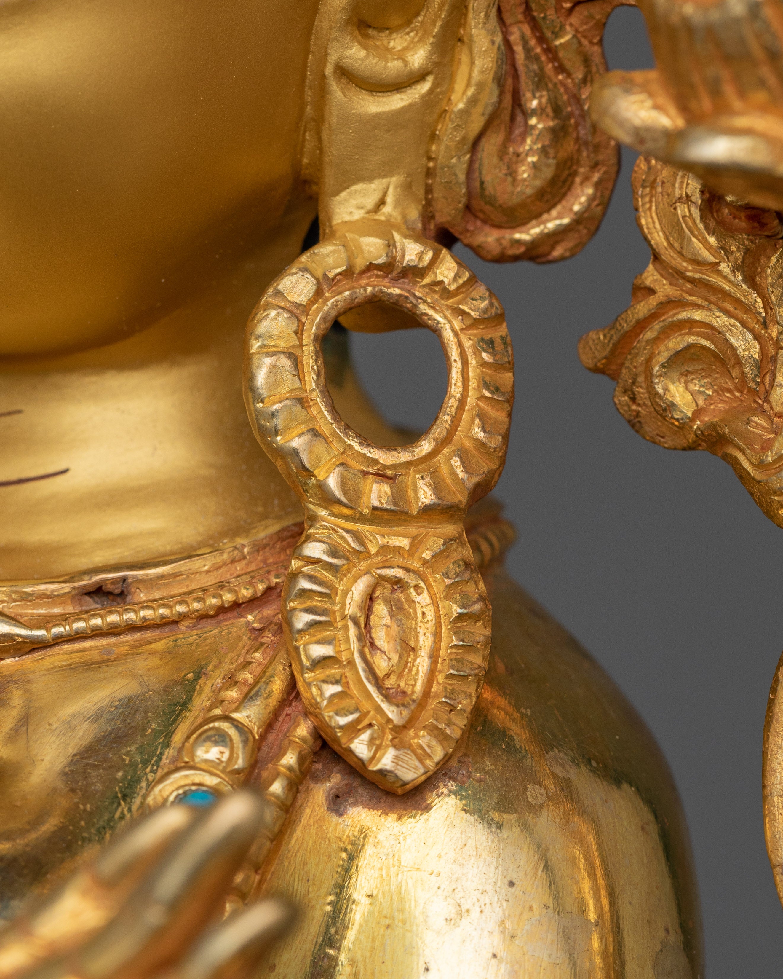 Guardian of The World Green Tara Statue | 24K Gold Gilded Sculpture