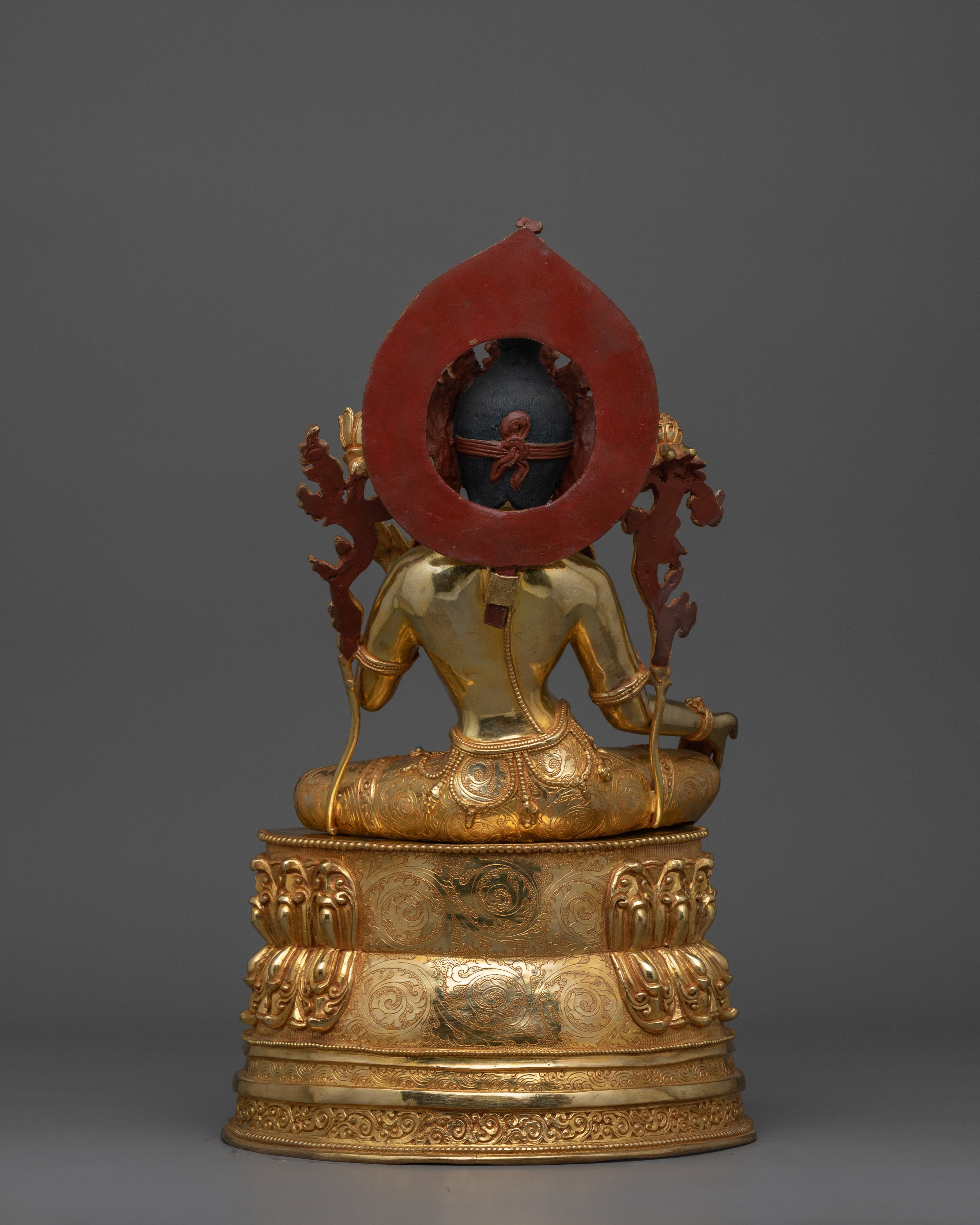 Guardian of The World Green Tara Statue | 24K Gold Gilded Sculpture