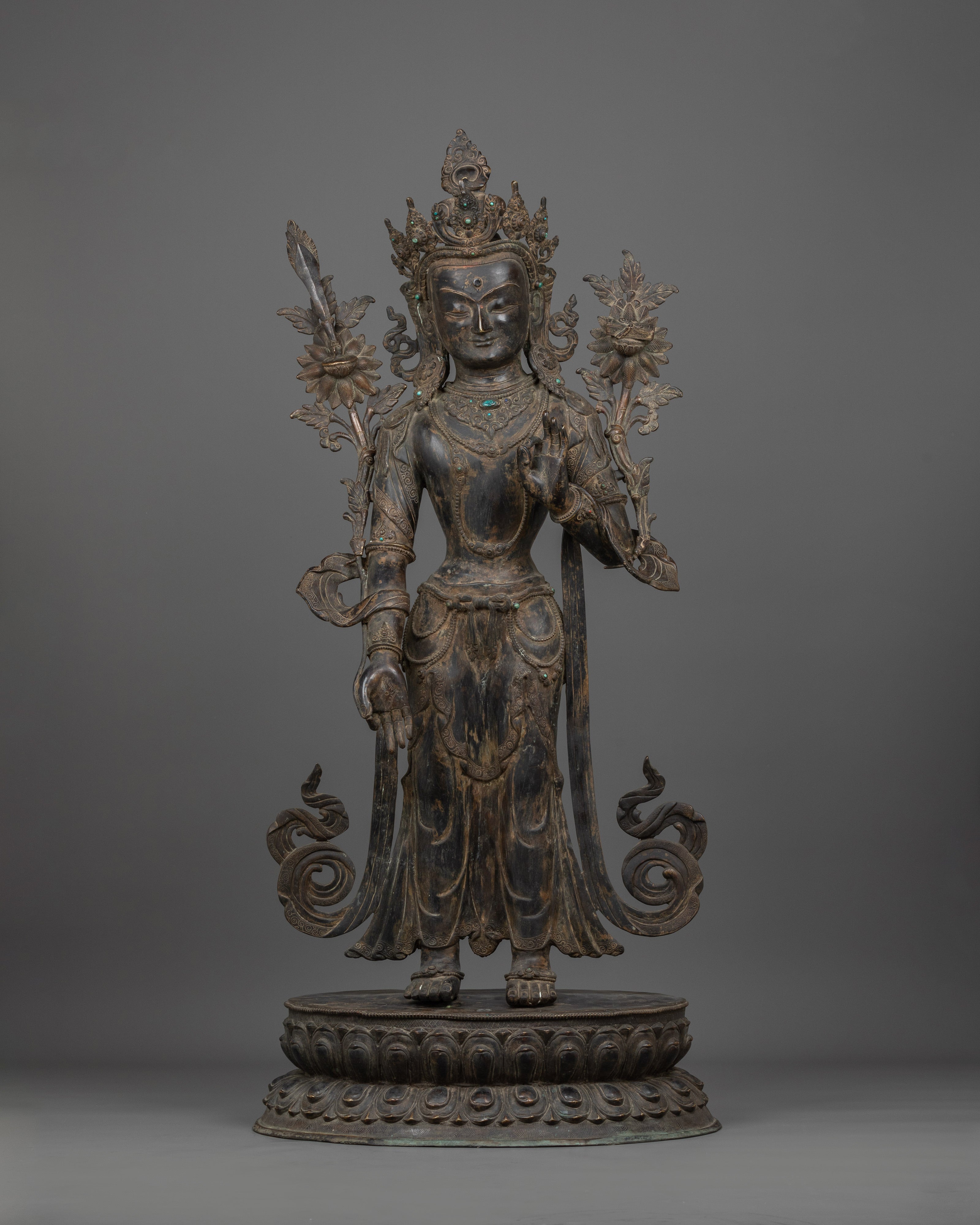 Handmade Statue of Standing Manjushri | The Guardian of Truth