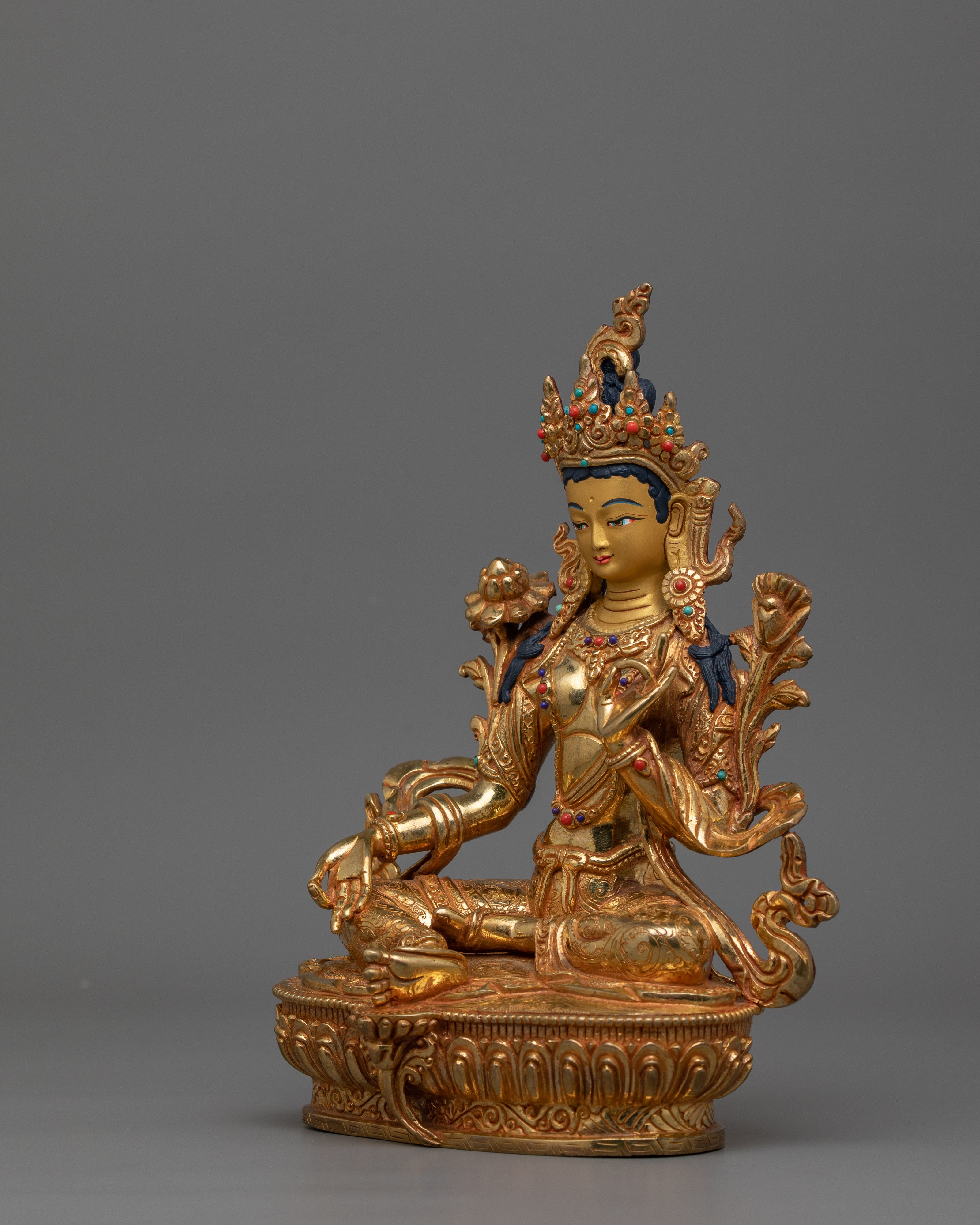 The Divine Mother Green Tara Statue | Sculpture for Decor